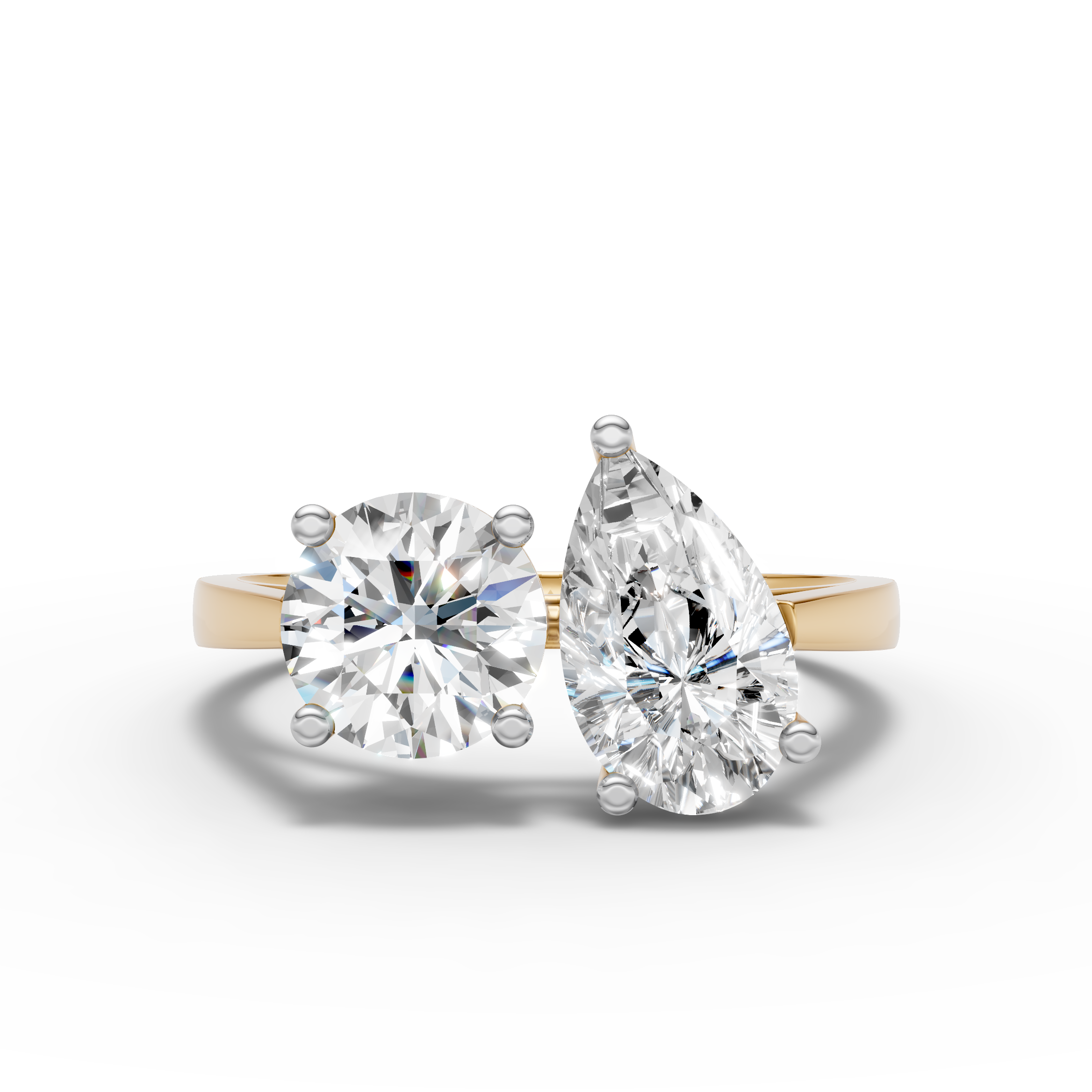 Dual-Stone Ring – Pear & Round Cut