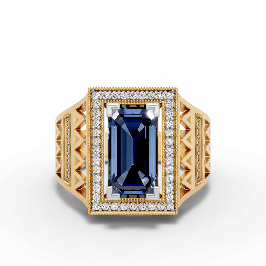 Men's Royal CZ Blue Sapphire Ring