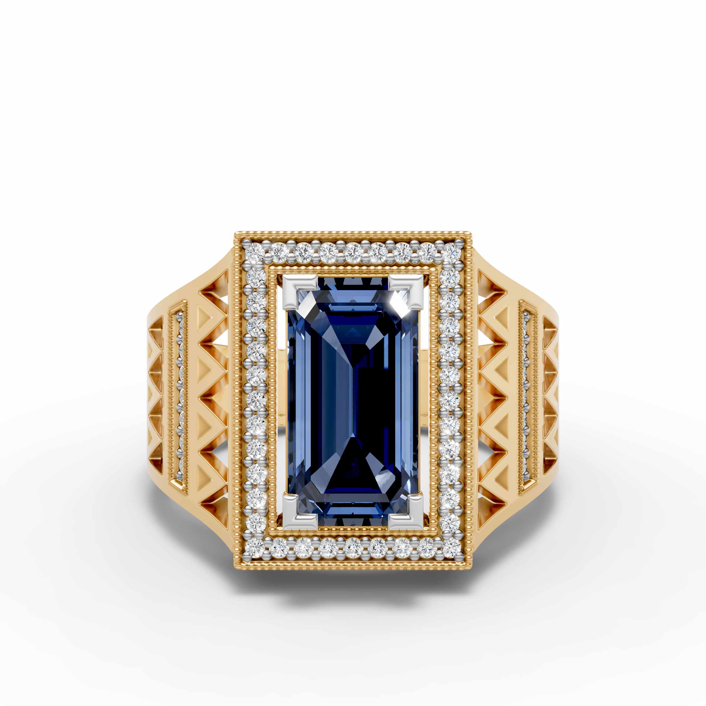 Men's Royal CZ Blue Sapphire Ring