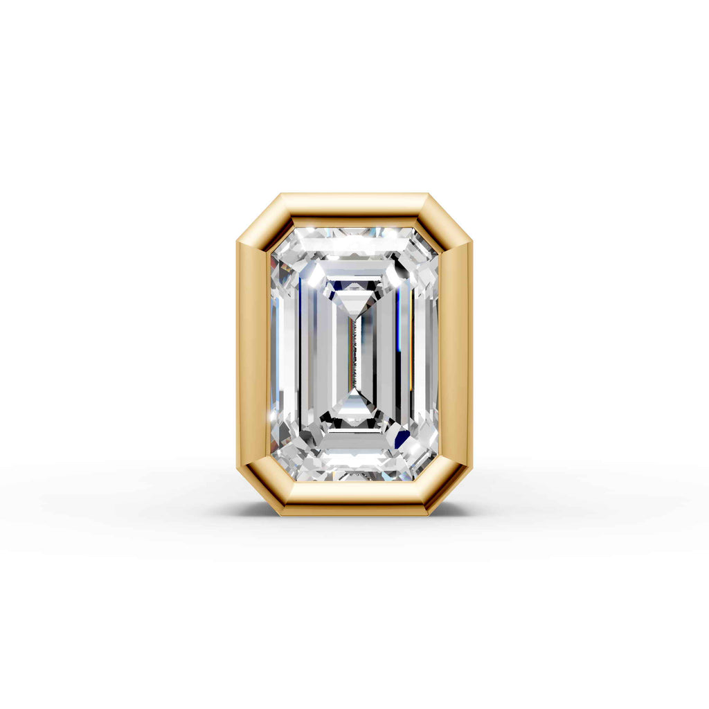 Emerald Shaped Bezel Setting Earring ( 1 PC )