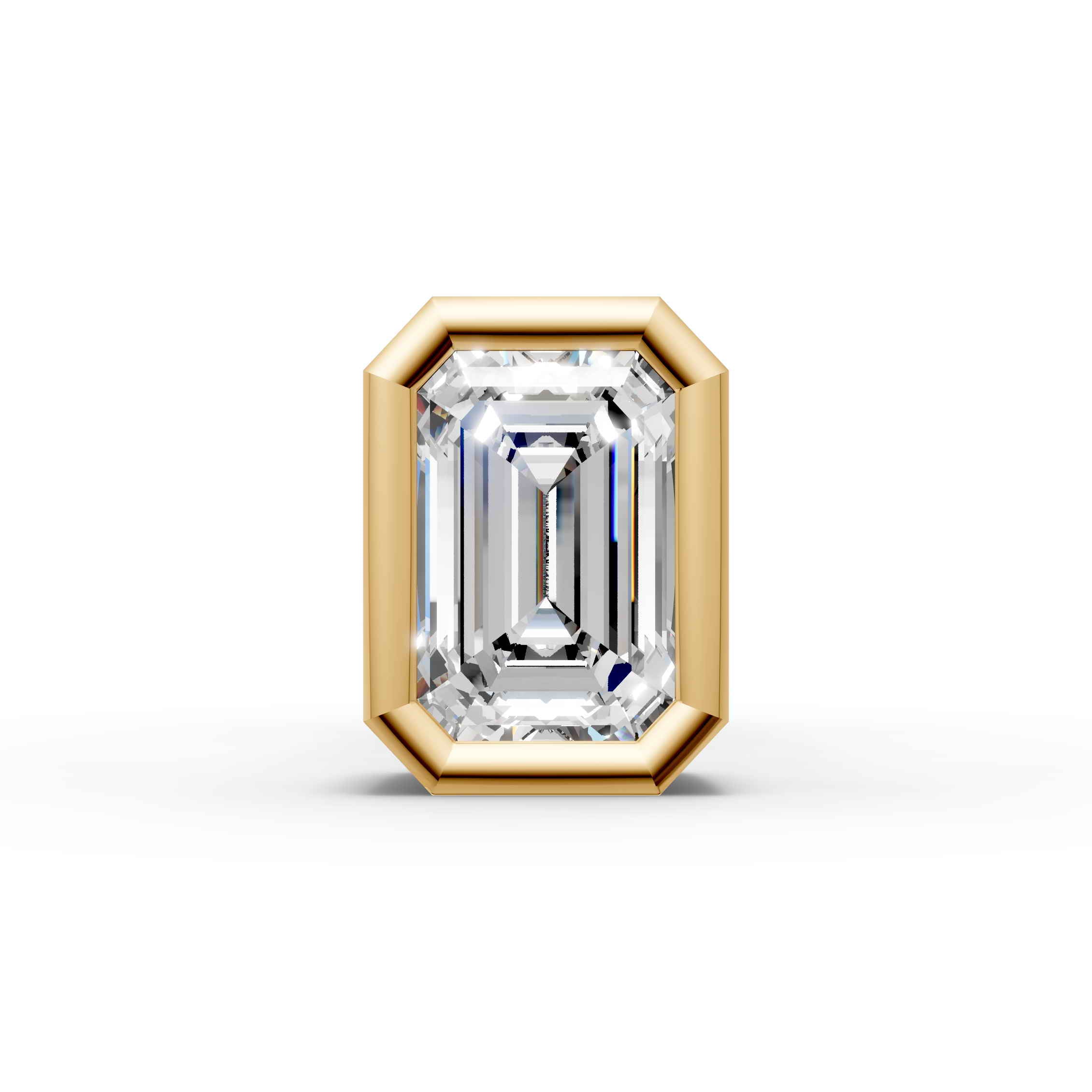 Emerald Shaped Bezel Setting Earring ( 1 PC )