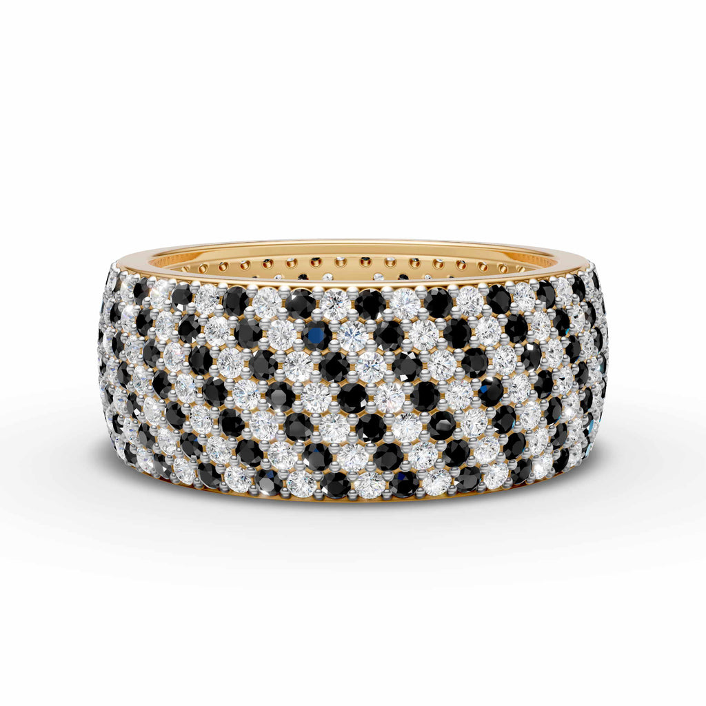 7-Line Black & White Montubhai’s Ring