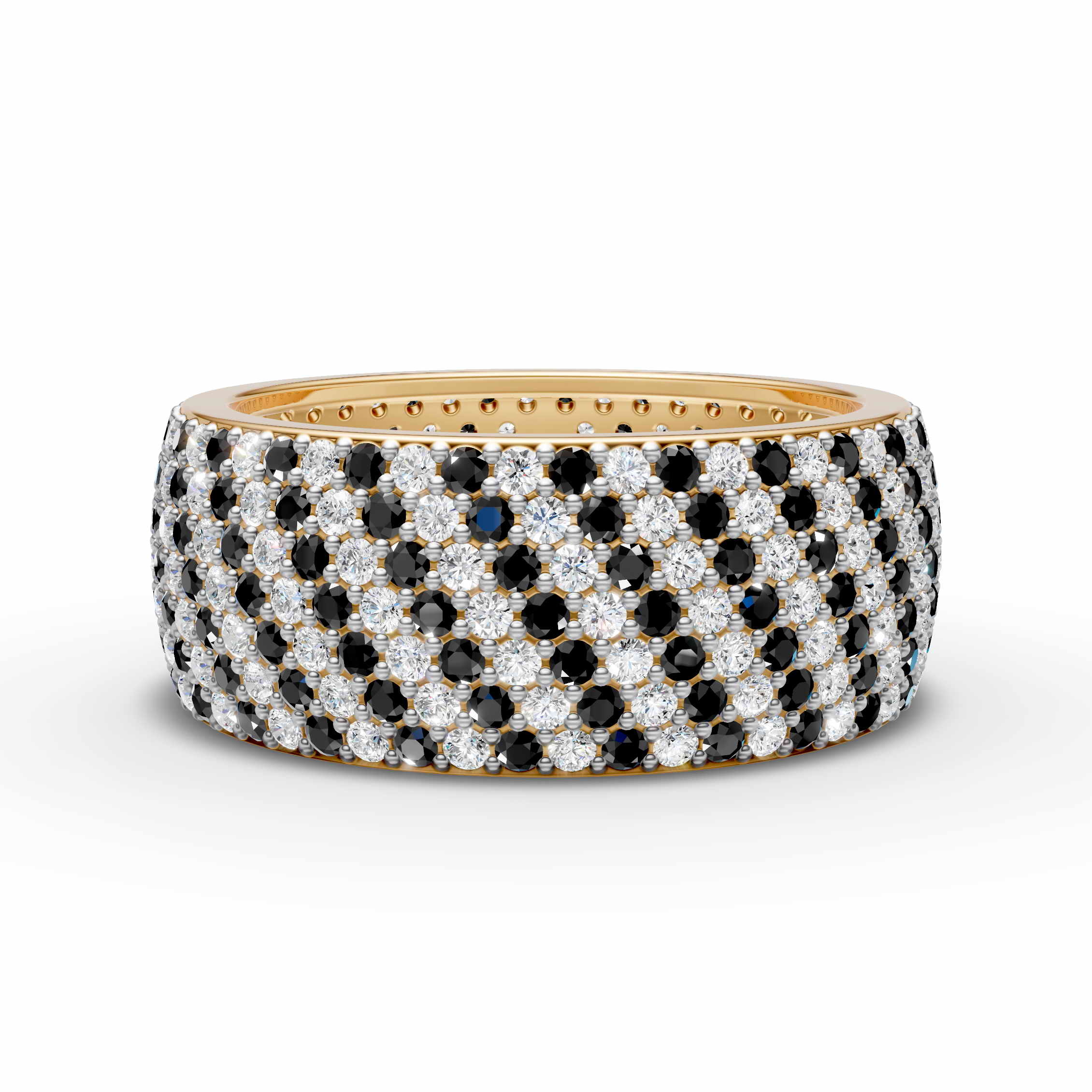7-Line Black & White Montubhai’s Ring