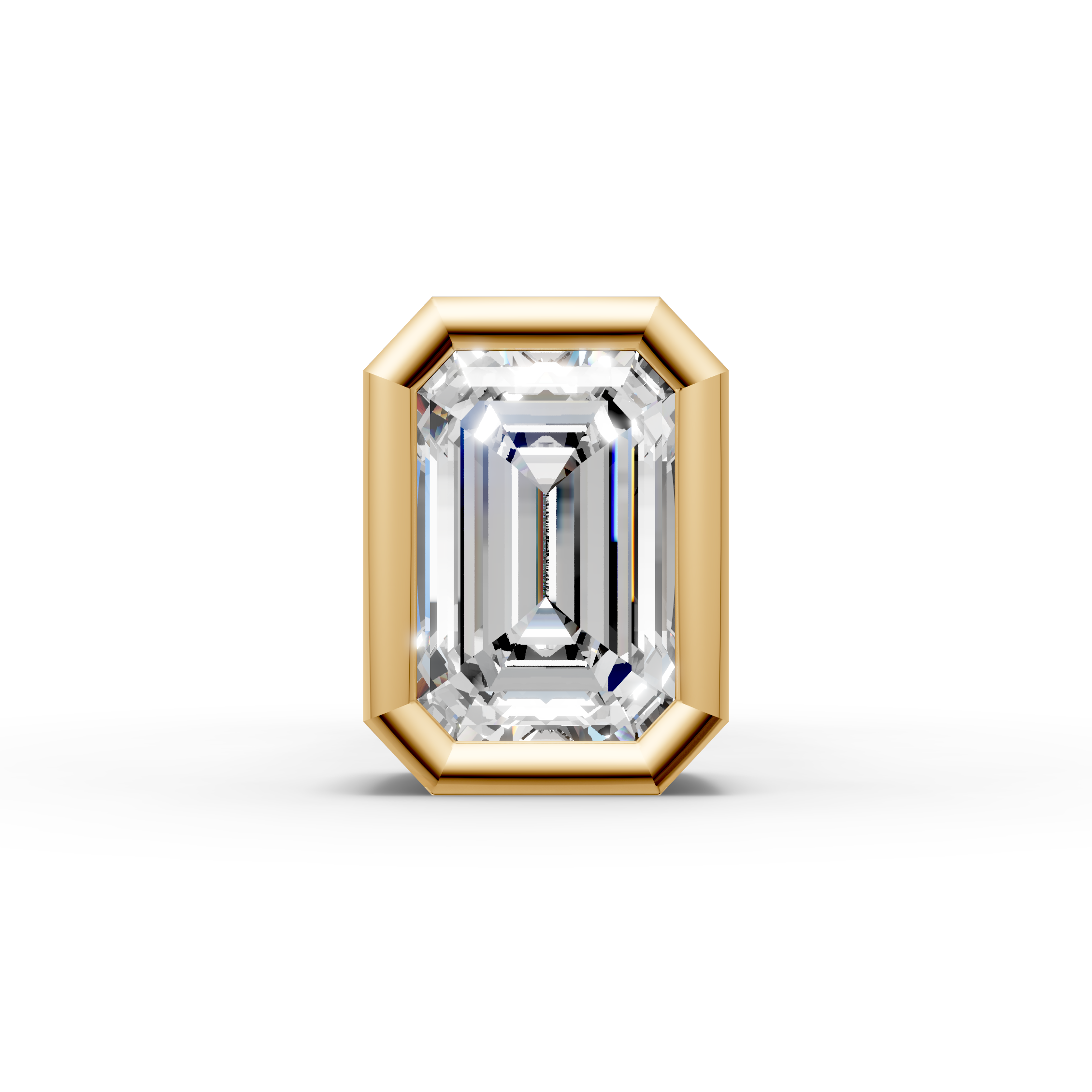 Emerald Shaped Bezel Setting Earring ( 1 PC )