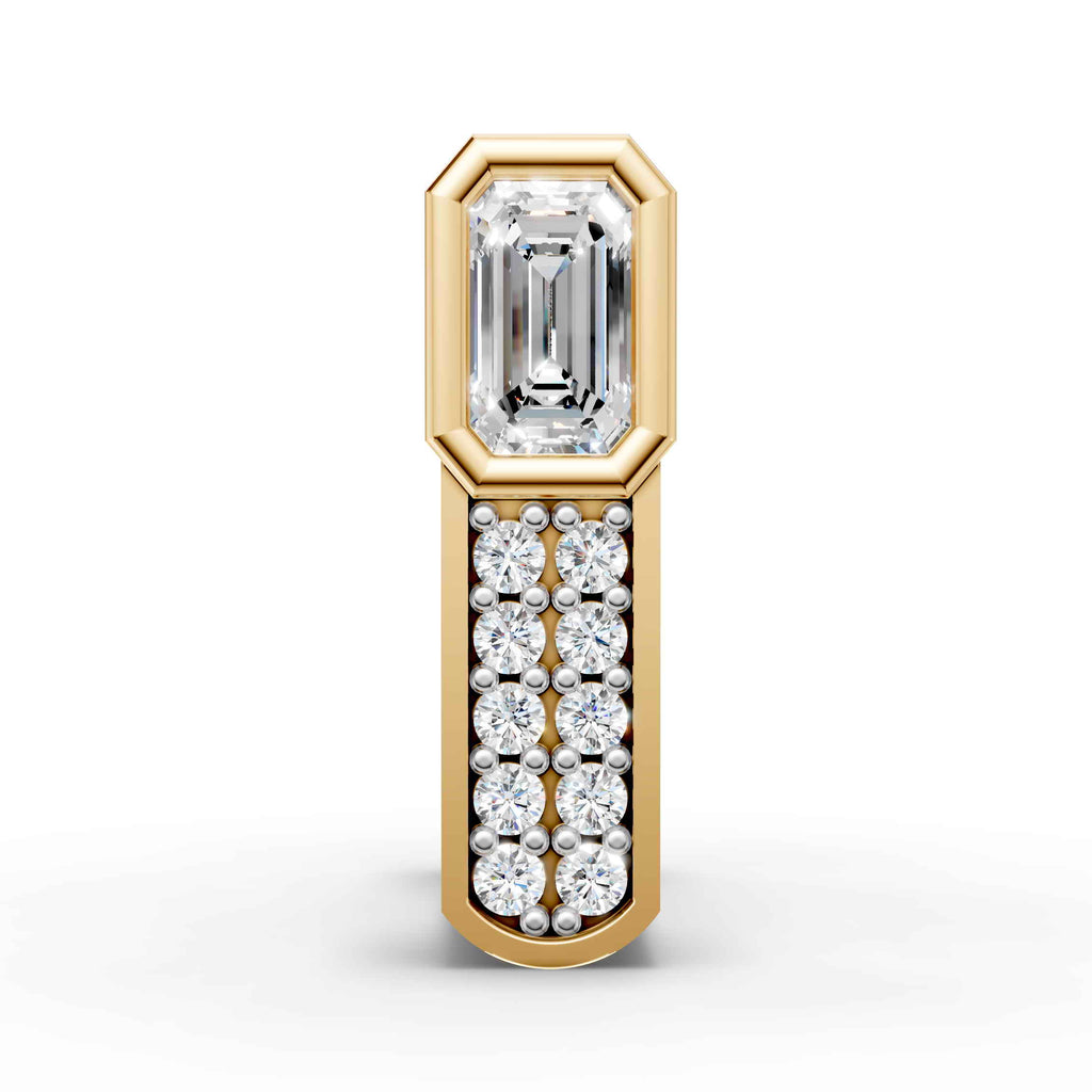 Emerald Cut Bali Earring (1 PC)