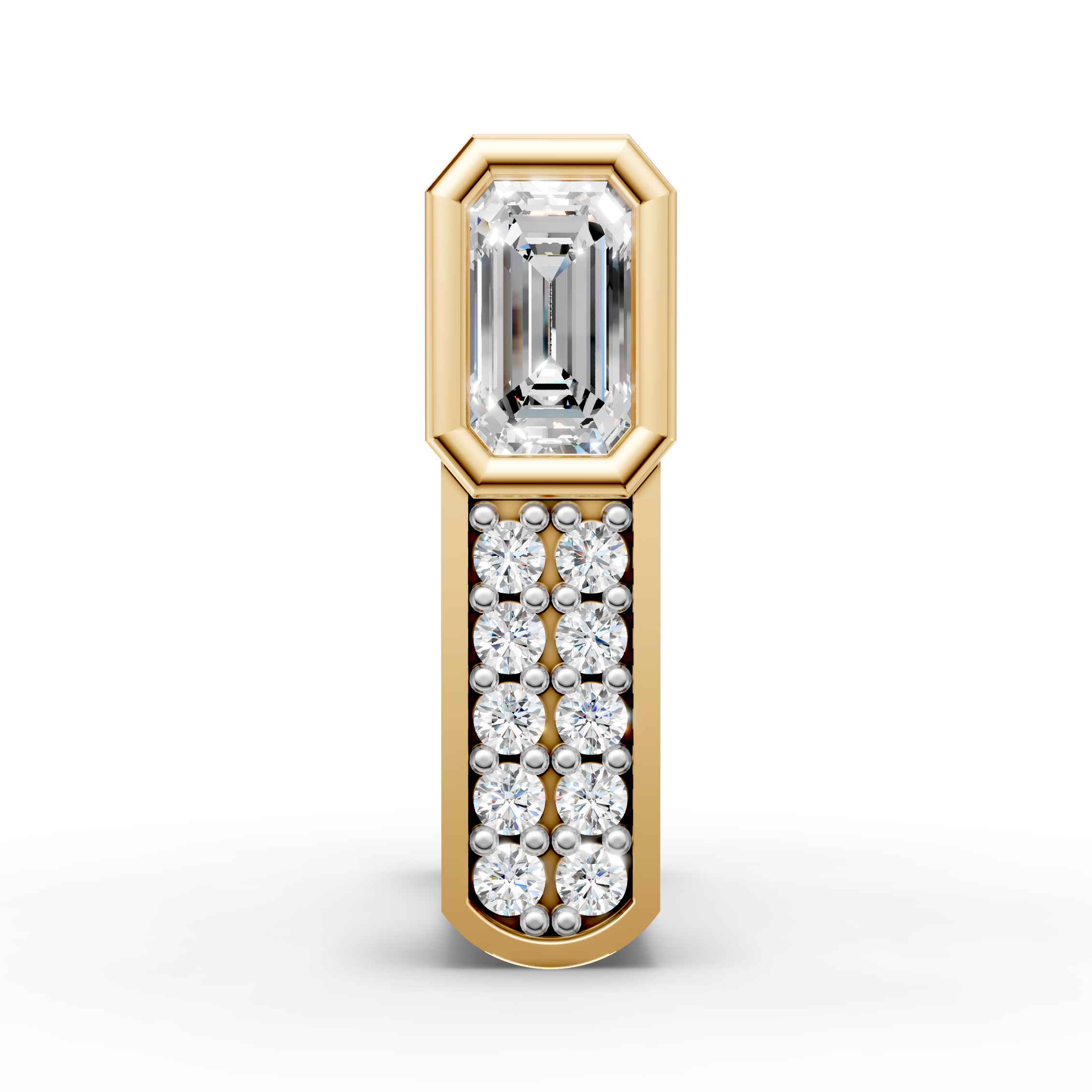 Emerald Cut Bali Earring (1 PC)