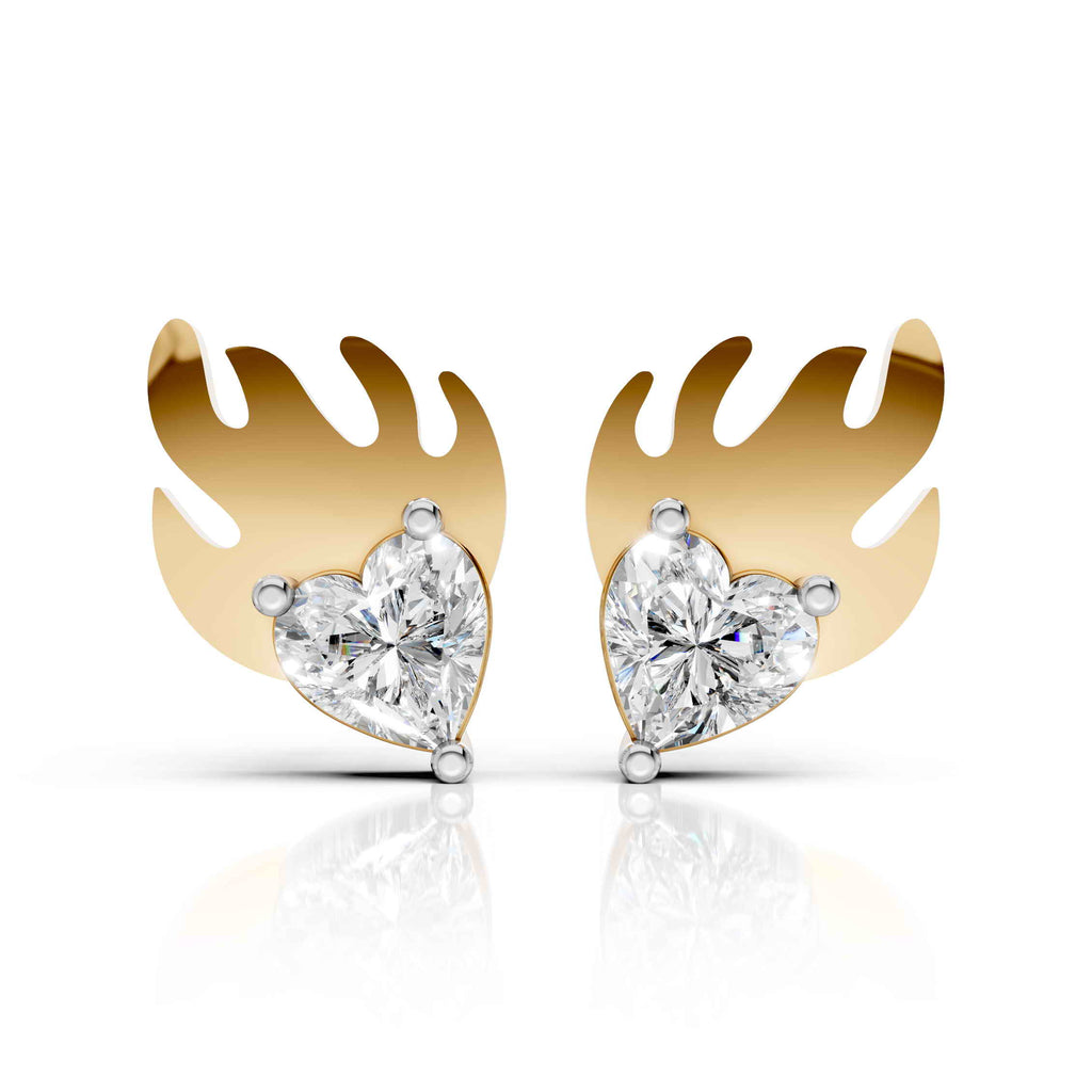 Flame Heart Earrings (1 Pair)