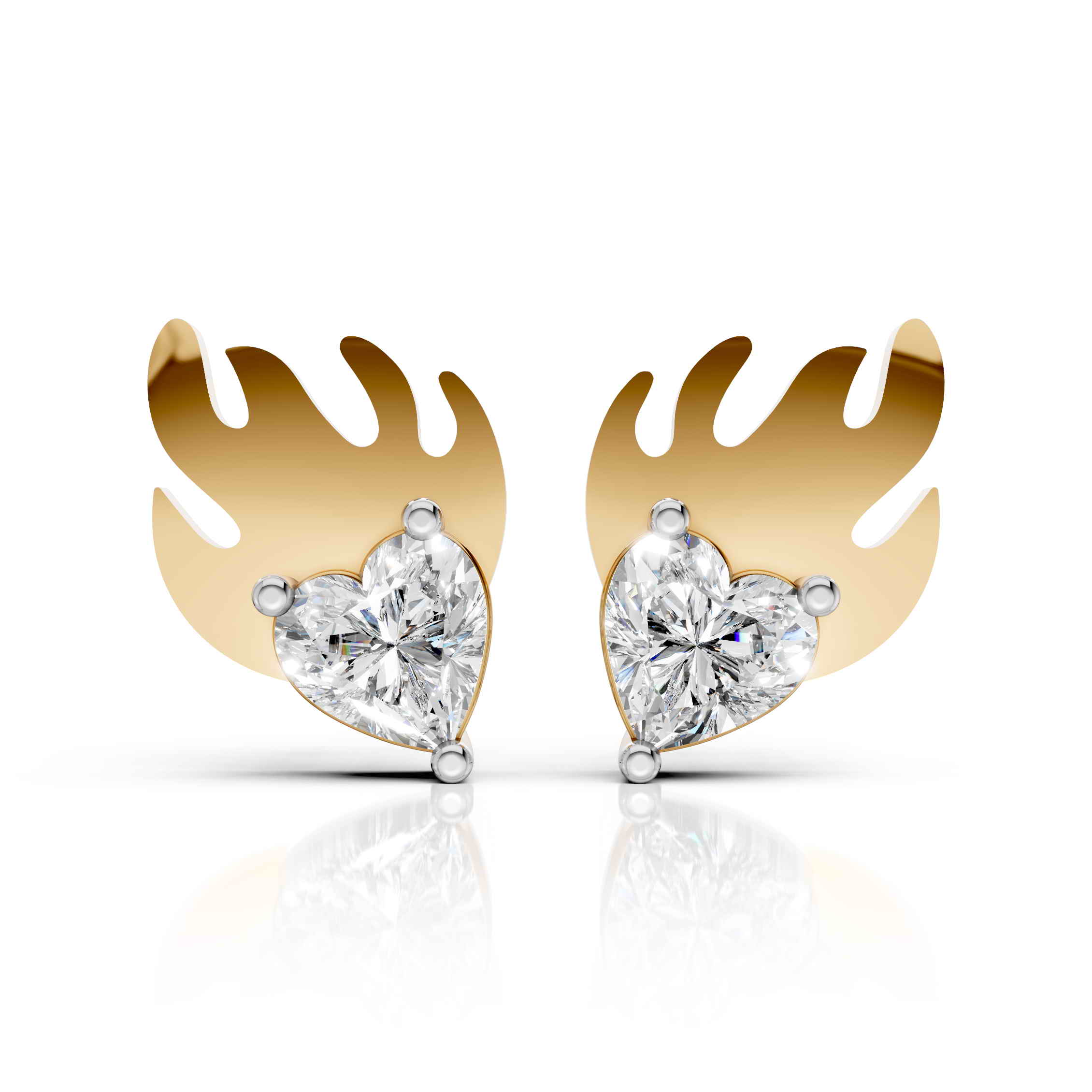 Flame Heart Earrings (1 Pair)