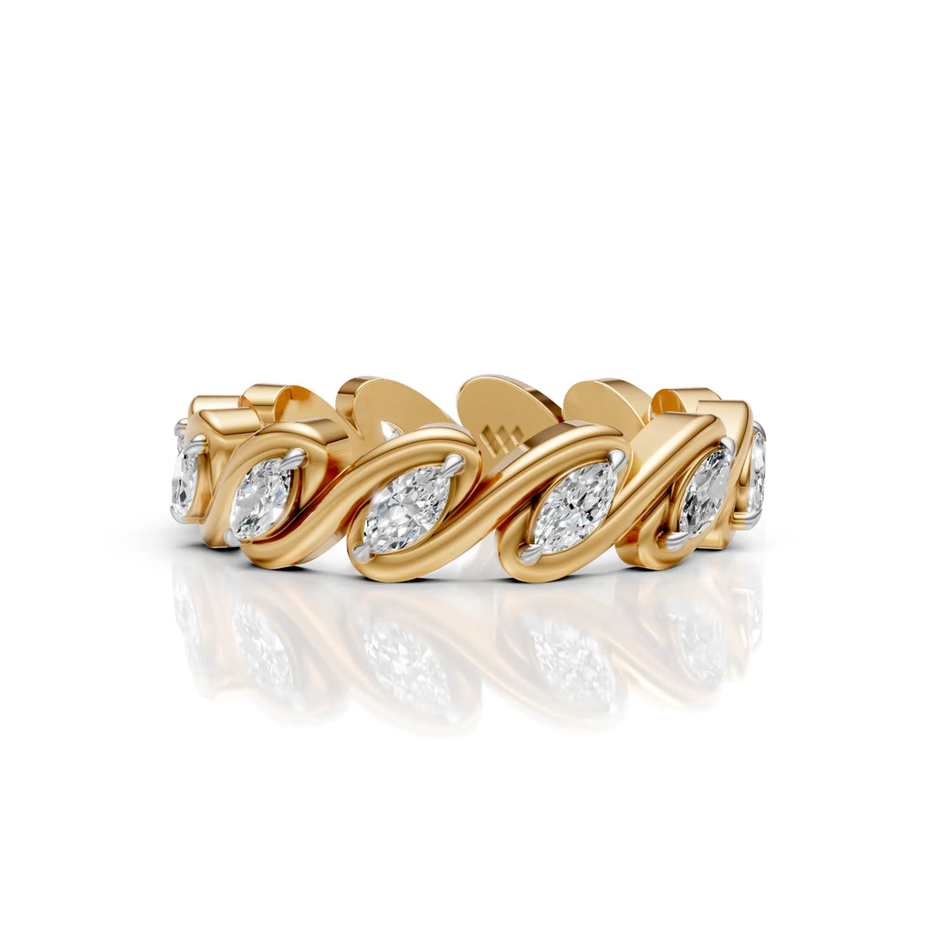Marquise Diamond Twist Eternity Band Ring