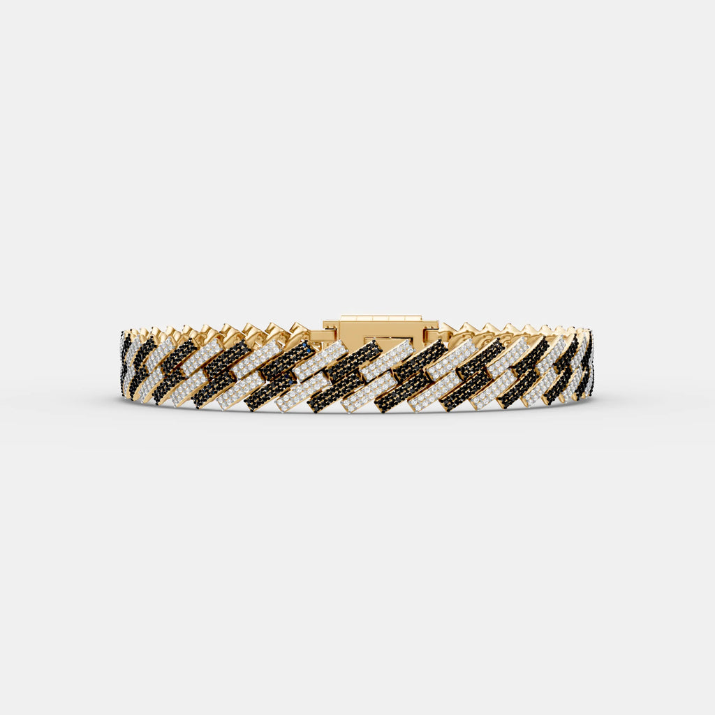 10MM Iced Black & White Cuban Bracelet