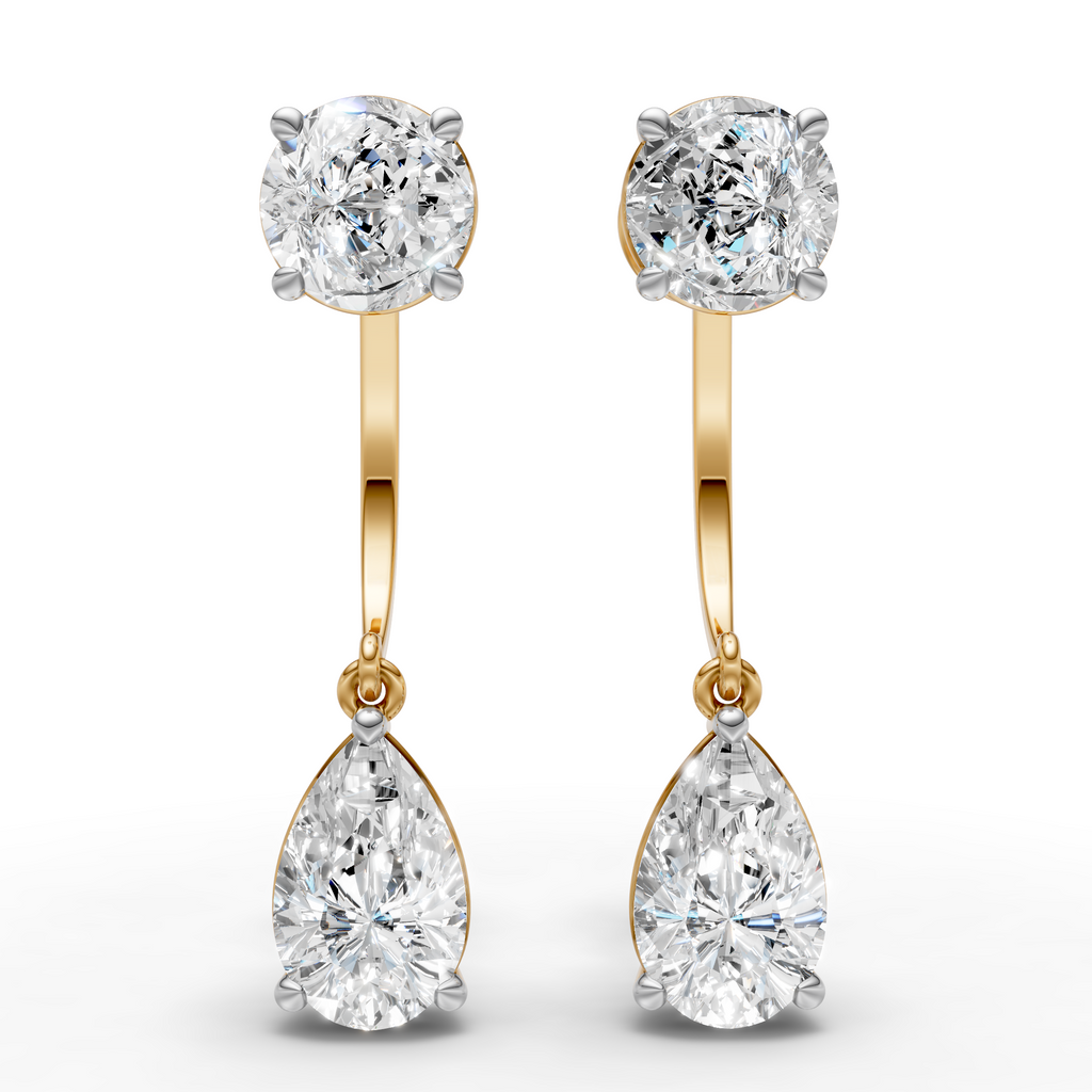 Round & Pear Drop Earring (1 Pair)