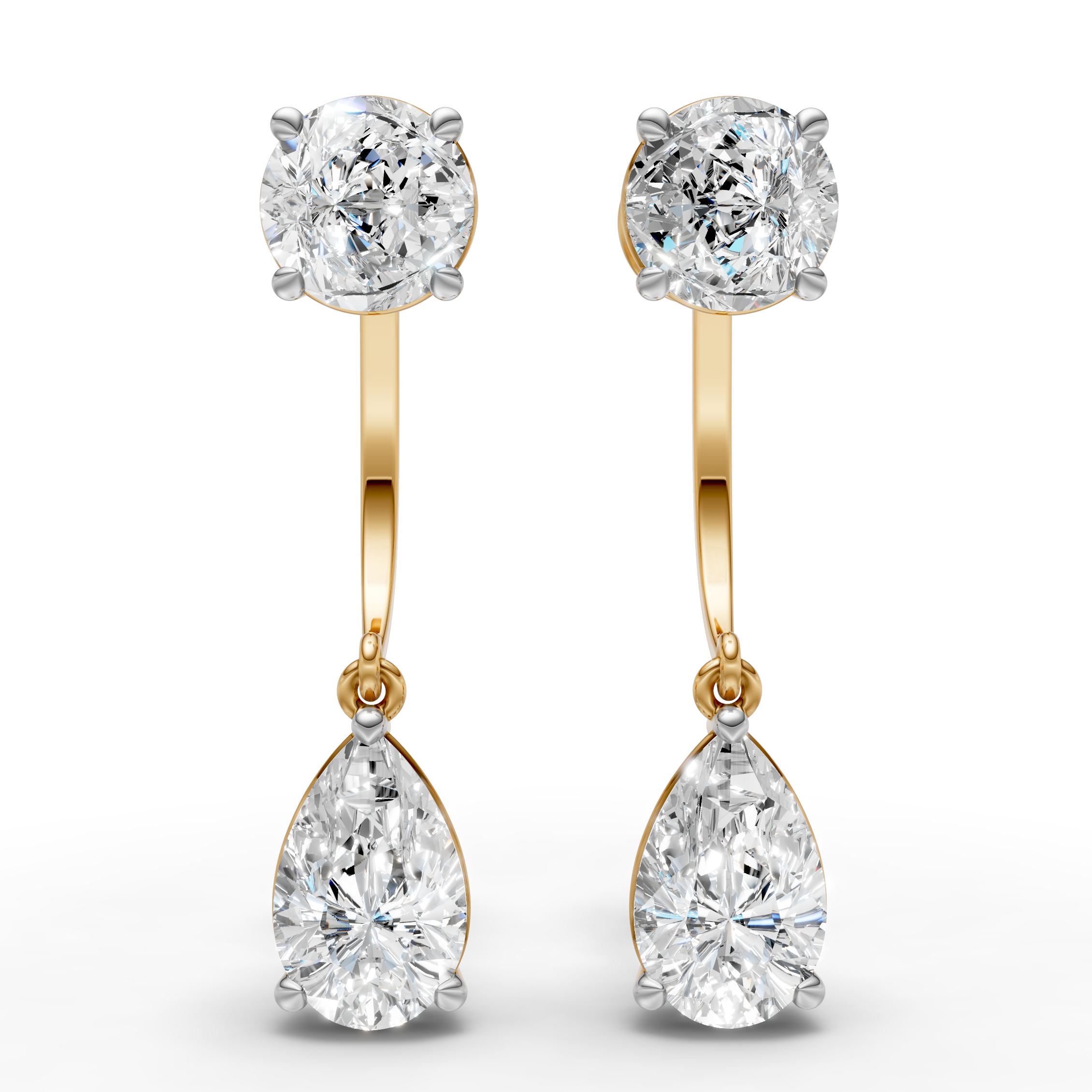 Round & Pear Drop Earring (1 Pair)