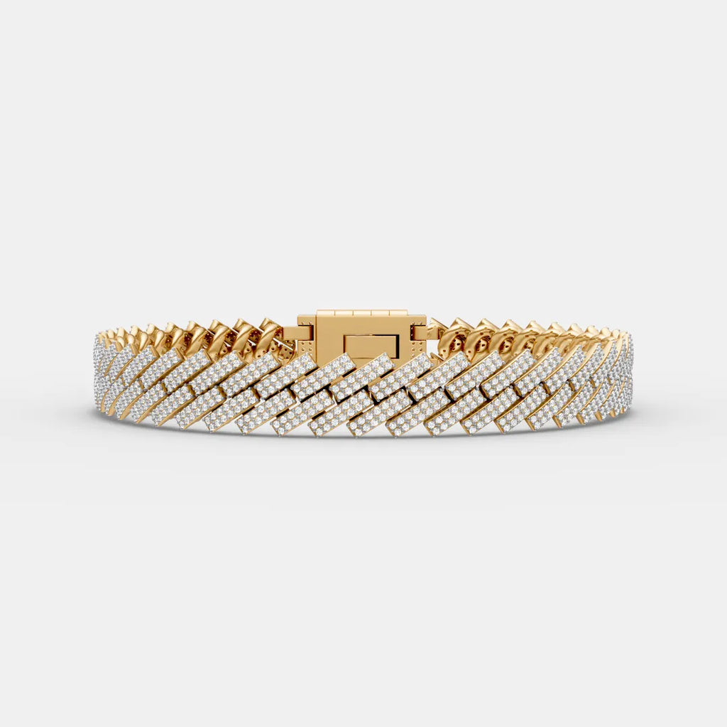 10MM Iced Full White Cuban Bracelet