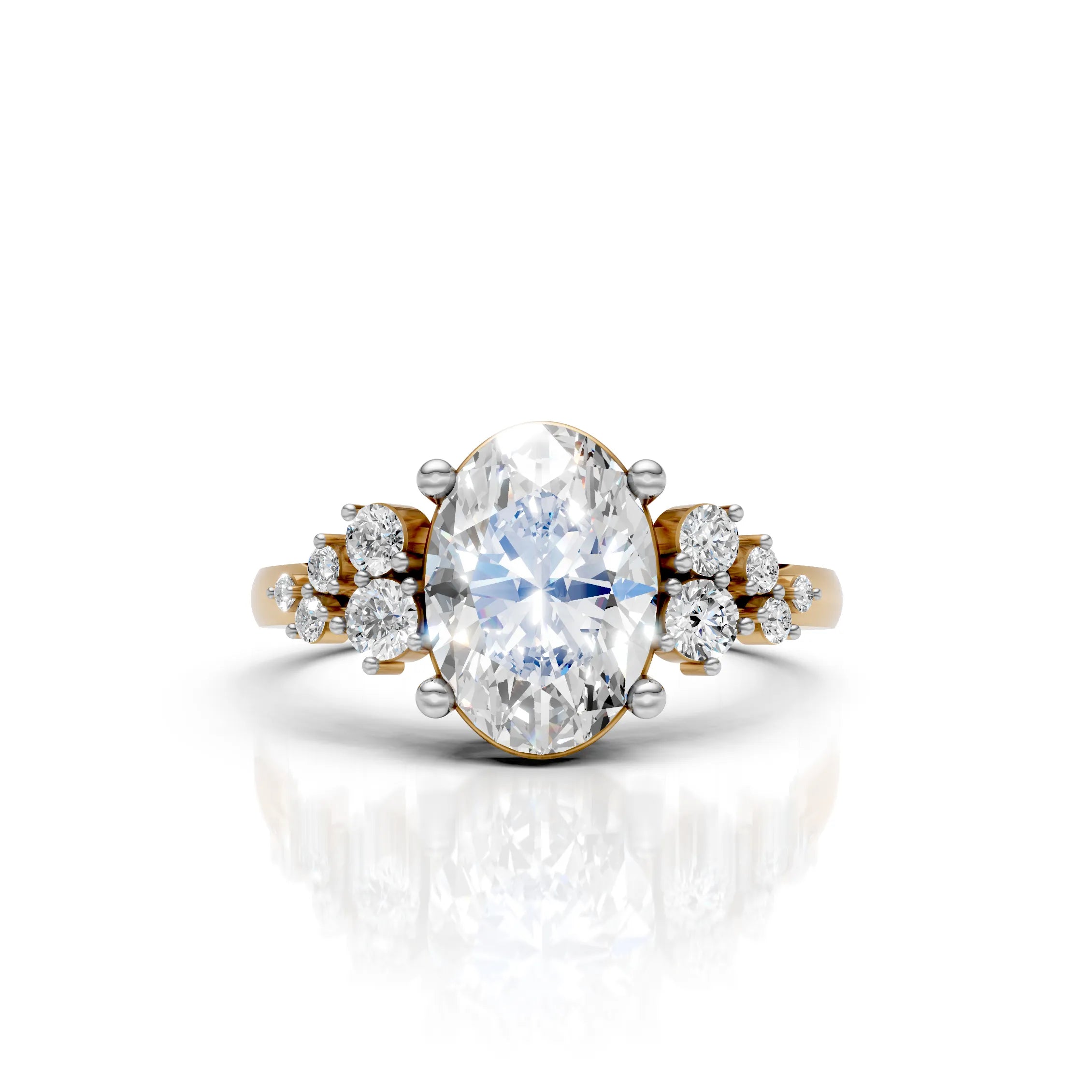 Oval Cluster Ring