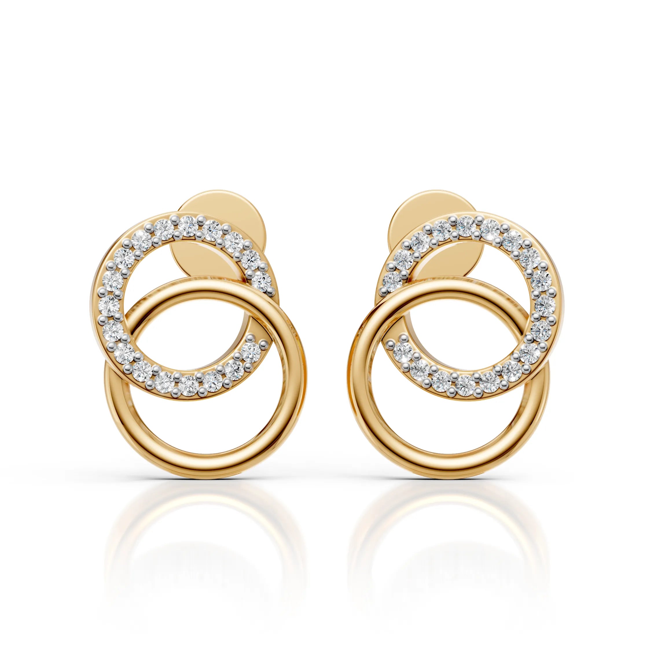 Interlocking Circle Drop Earrings (1 Pair)