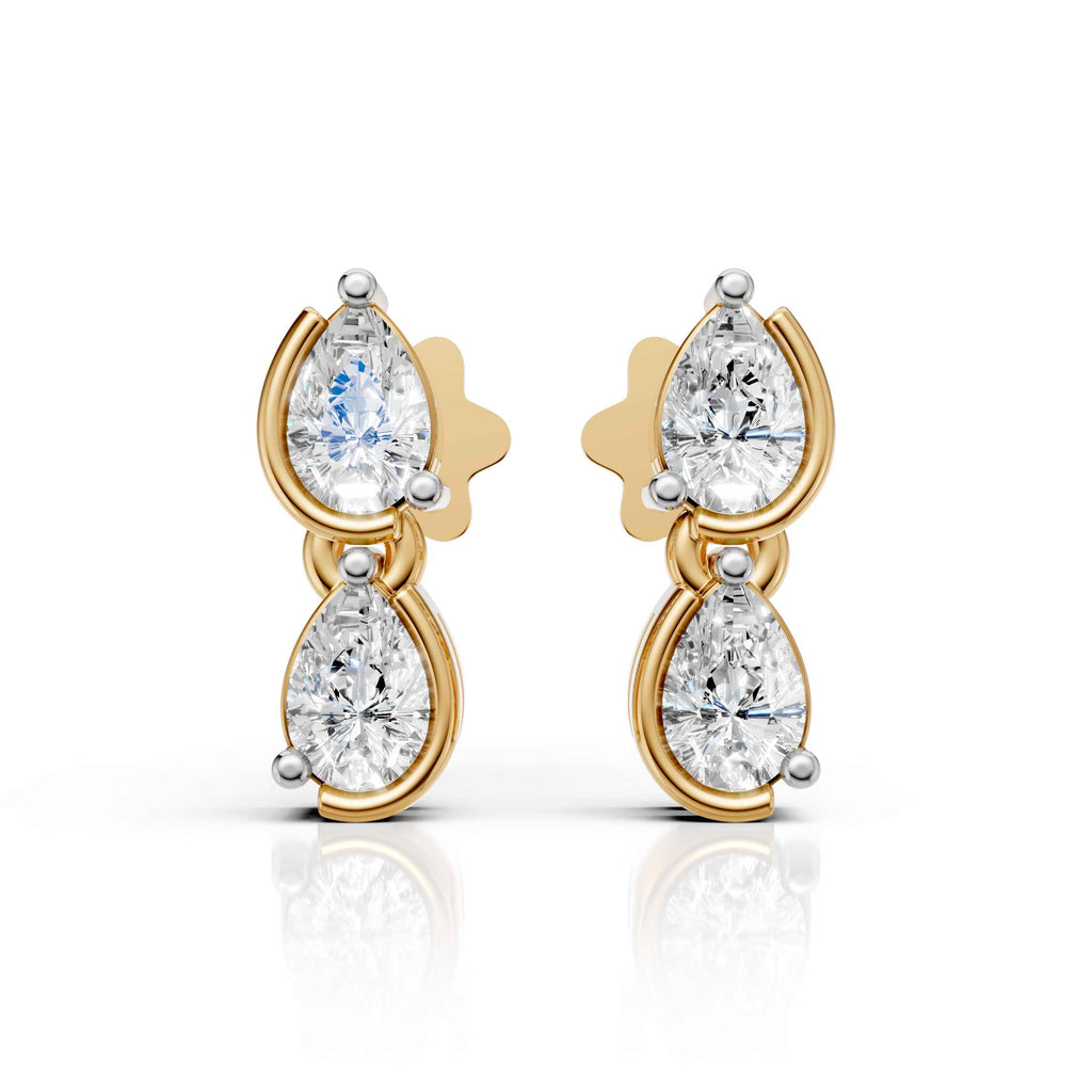 Pear Diamond Drop Earrings (1 Pair)