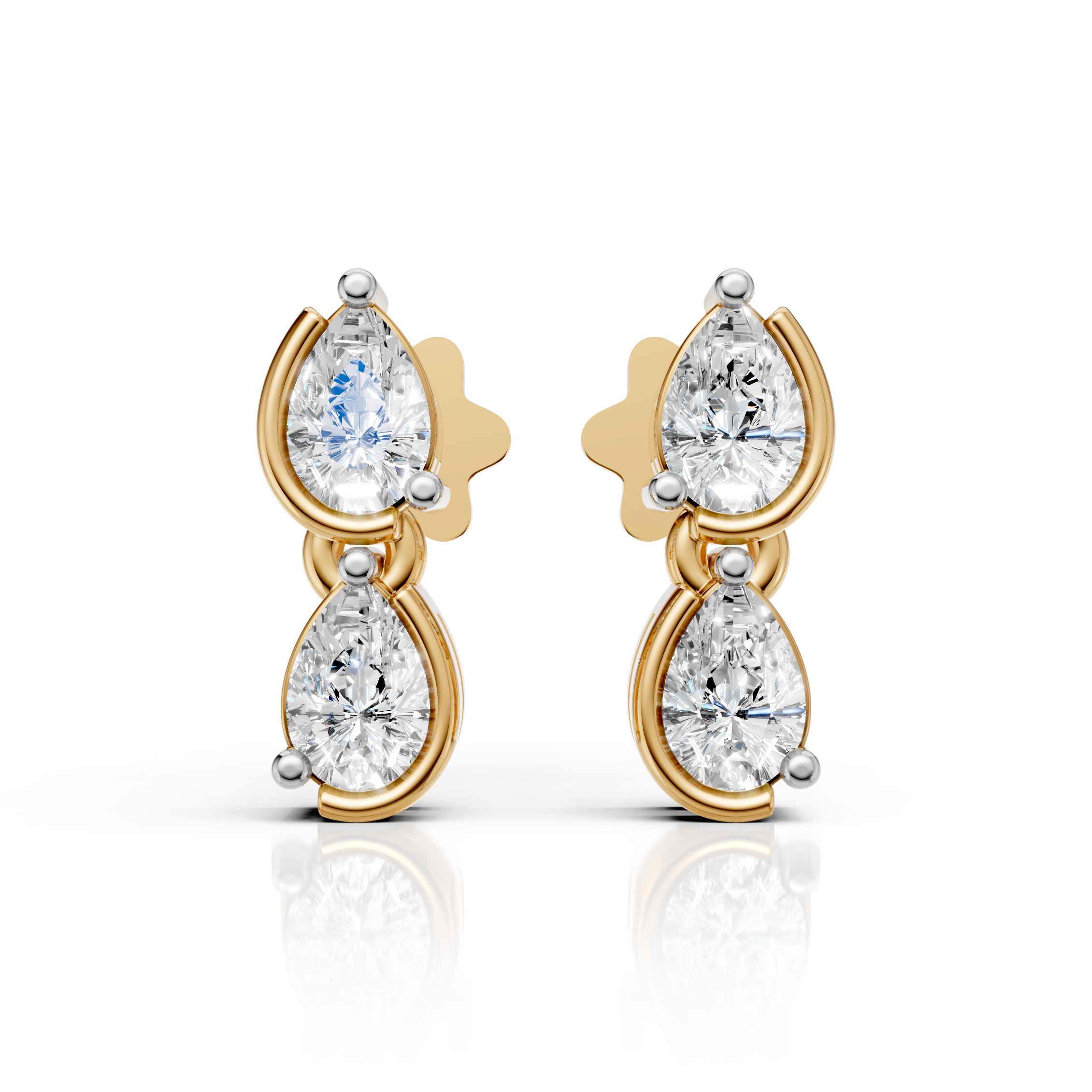Pear Diamond Drop Earrings (1 Pair)