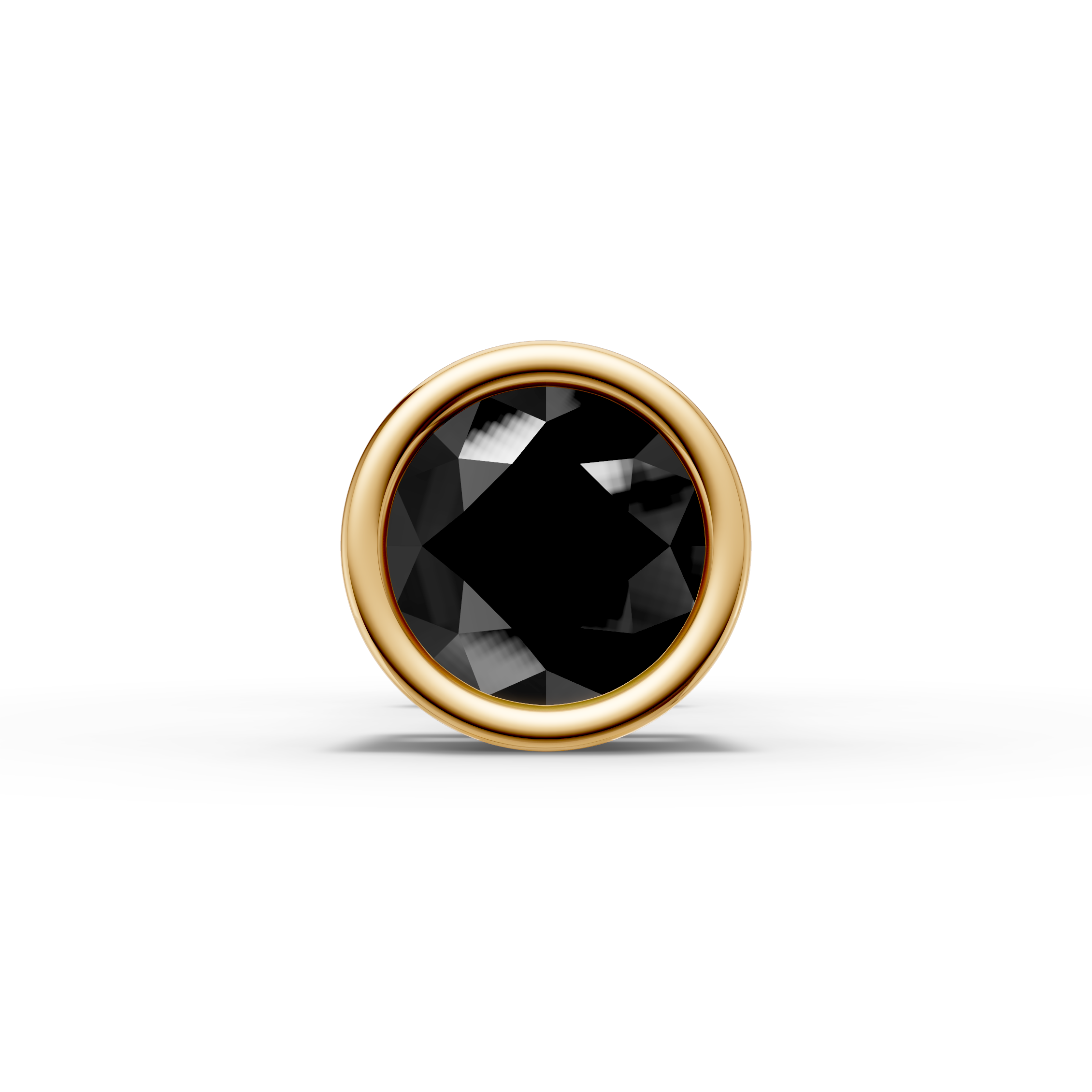 Round Black Bezel Stud ( 1 PC)
