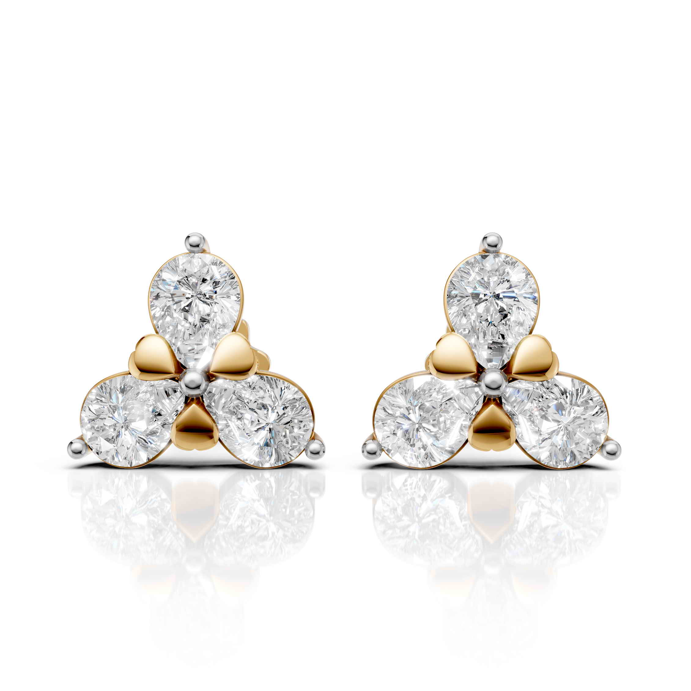 Pear Cut Floral Earrings (1 Pair)