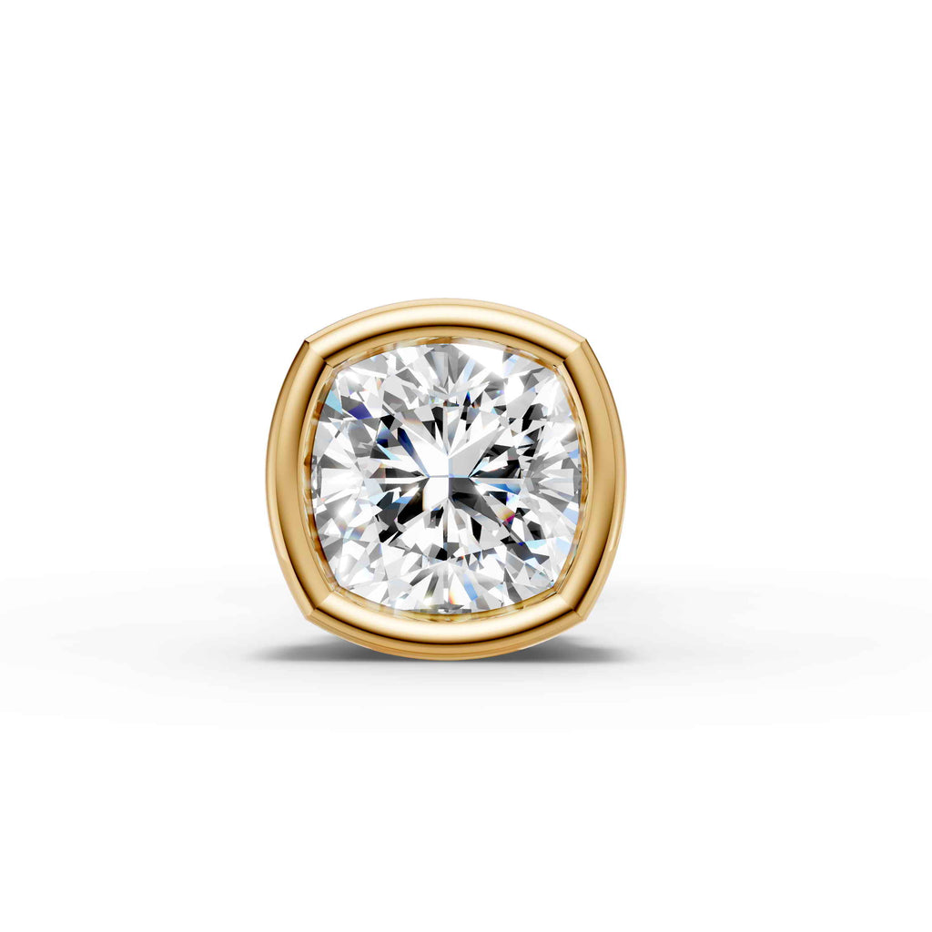 Cushion Square Shaped Bezel Setting Earring ( 1 PC)