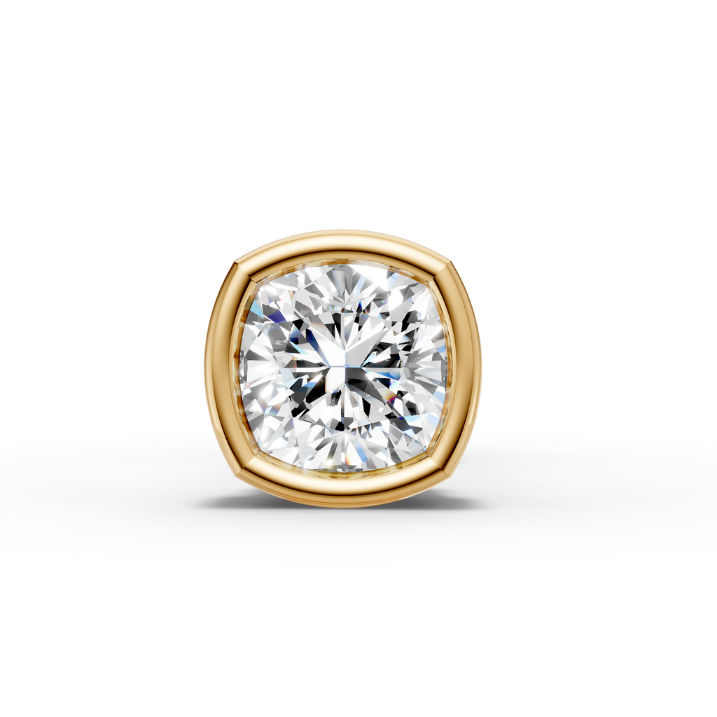 Cushion Square Shaped Bezel Setting Earring ( 1 PC)