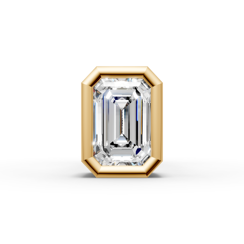 Emerald Shaped Bezel Setting Earring ( 1 PC )