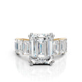 Emerald-Cut Ring with Baguette Accents