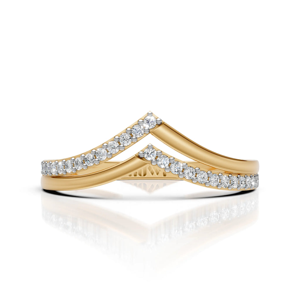 Minimalist V Shape Diamond Ring