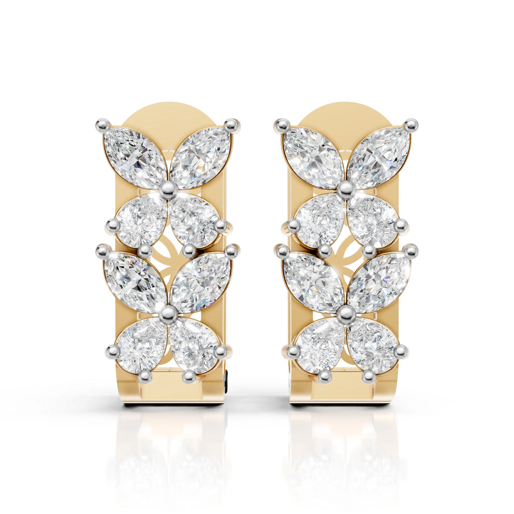 Diamond Blossom Hoops (1 Pair)