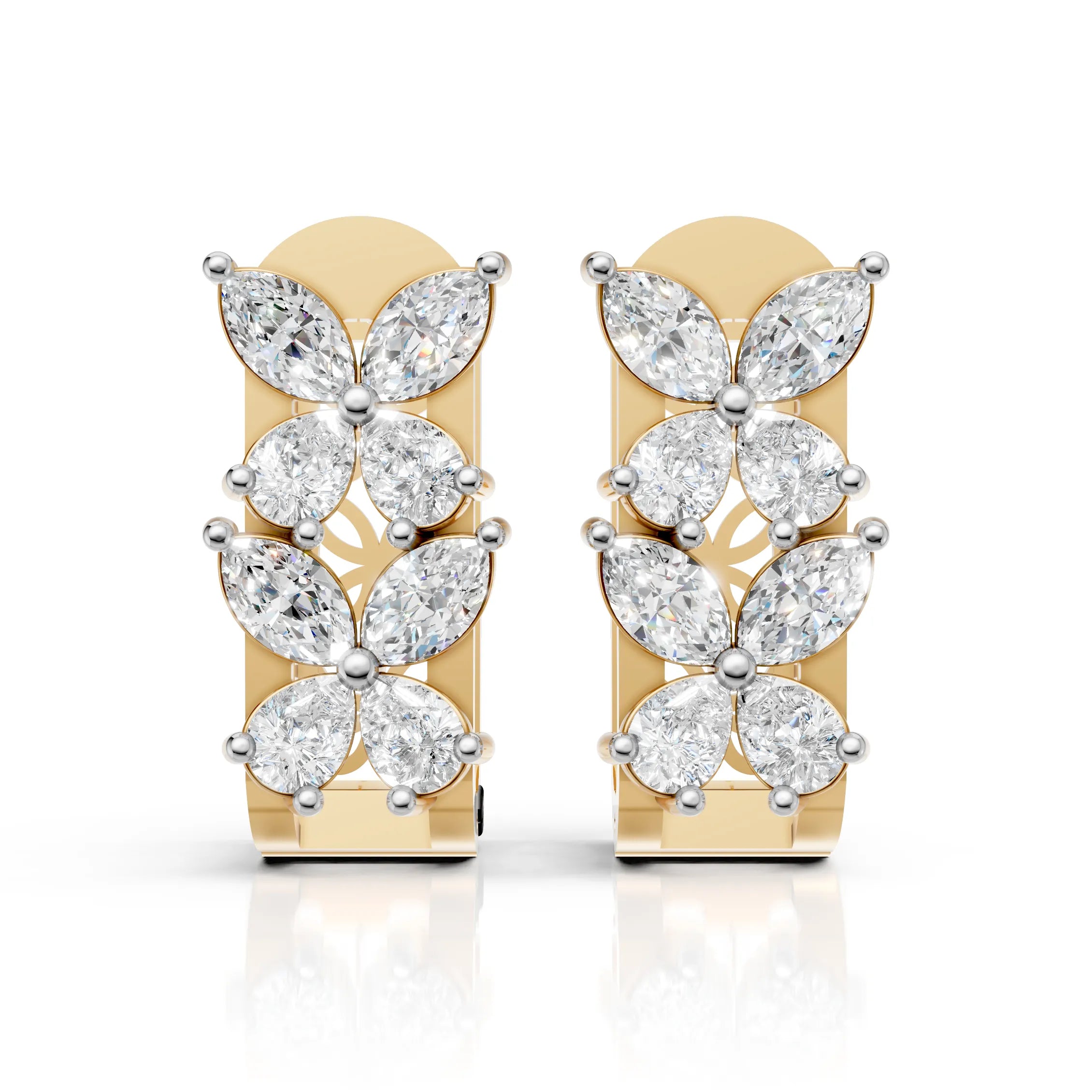 Diamond Blossom Hoops (1 Pair)