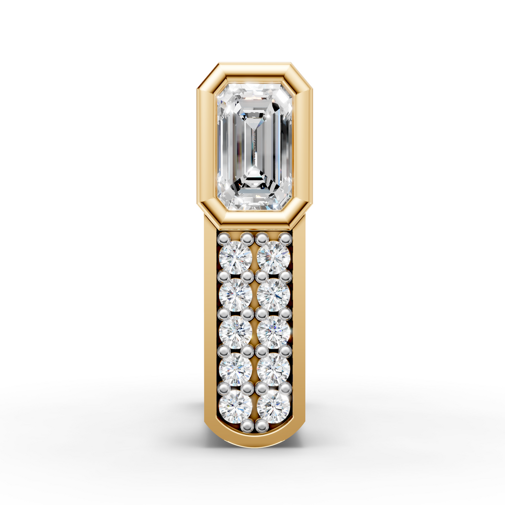 Emerald Cut Bali Earring (1 PC)