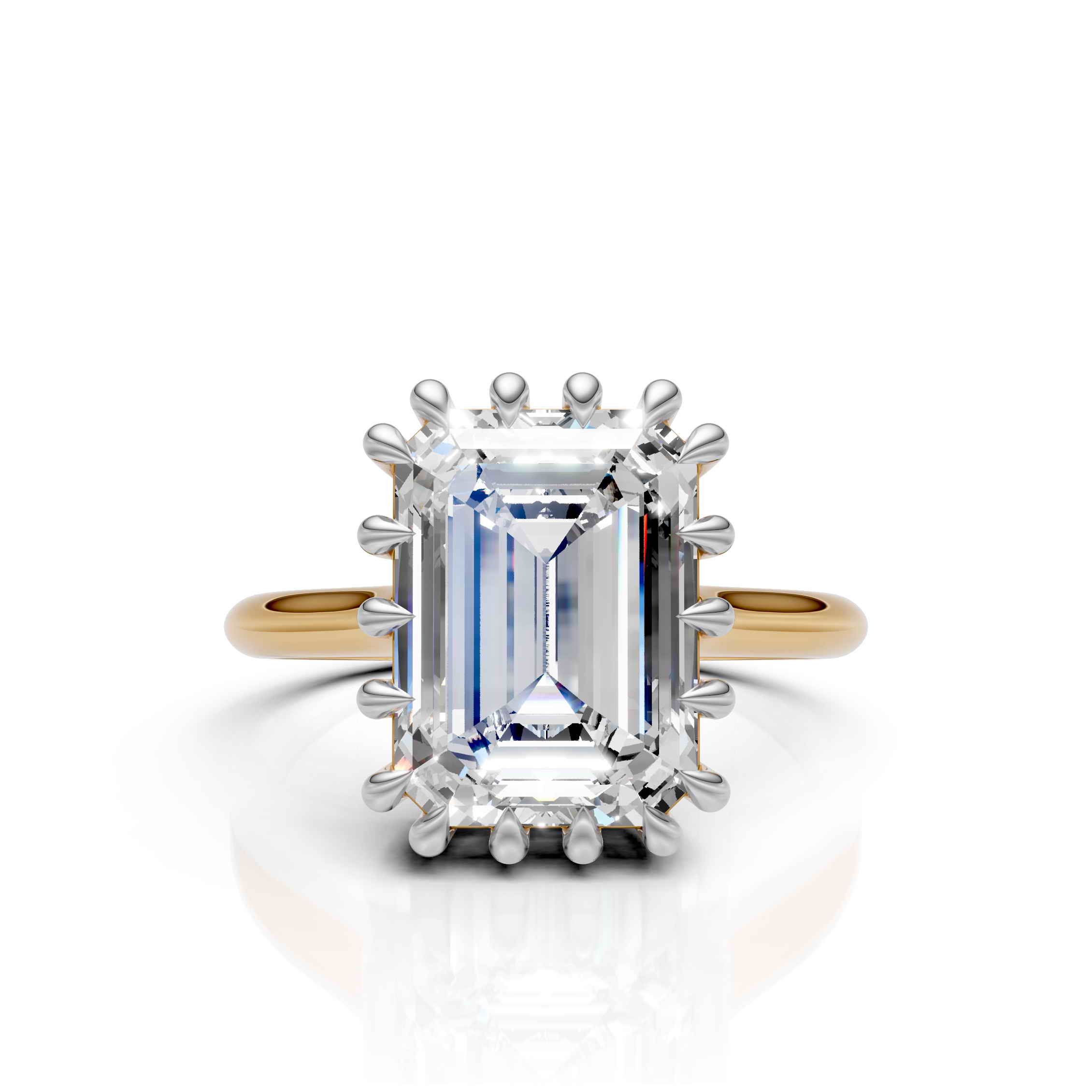 Luxury Emerald Cut Solitaire Diamond Ring
