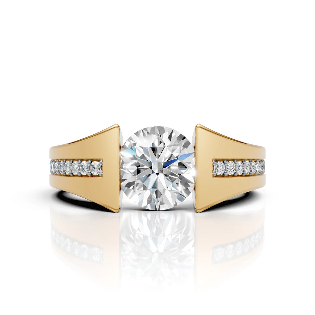 Modern Floating Diamond Solitaire Ring