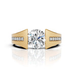 Modern Floating Diamond Solitaire Ring