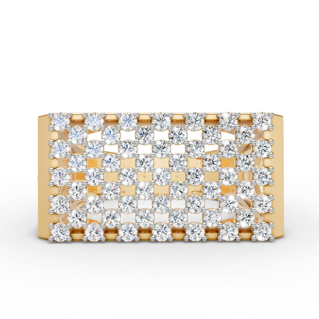 Square Cluster Moissanite Ring
