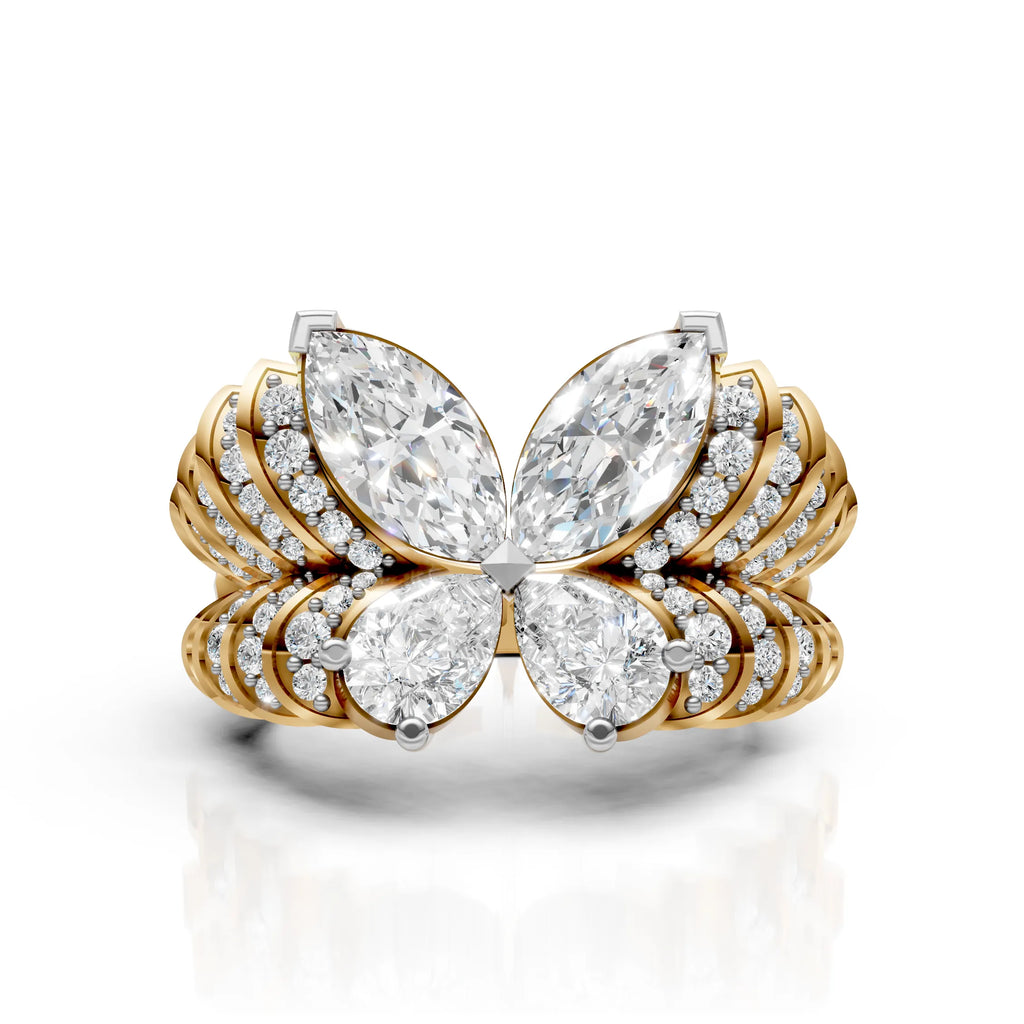 Royal Butterfly Marquise Halo Ring