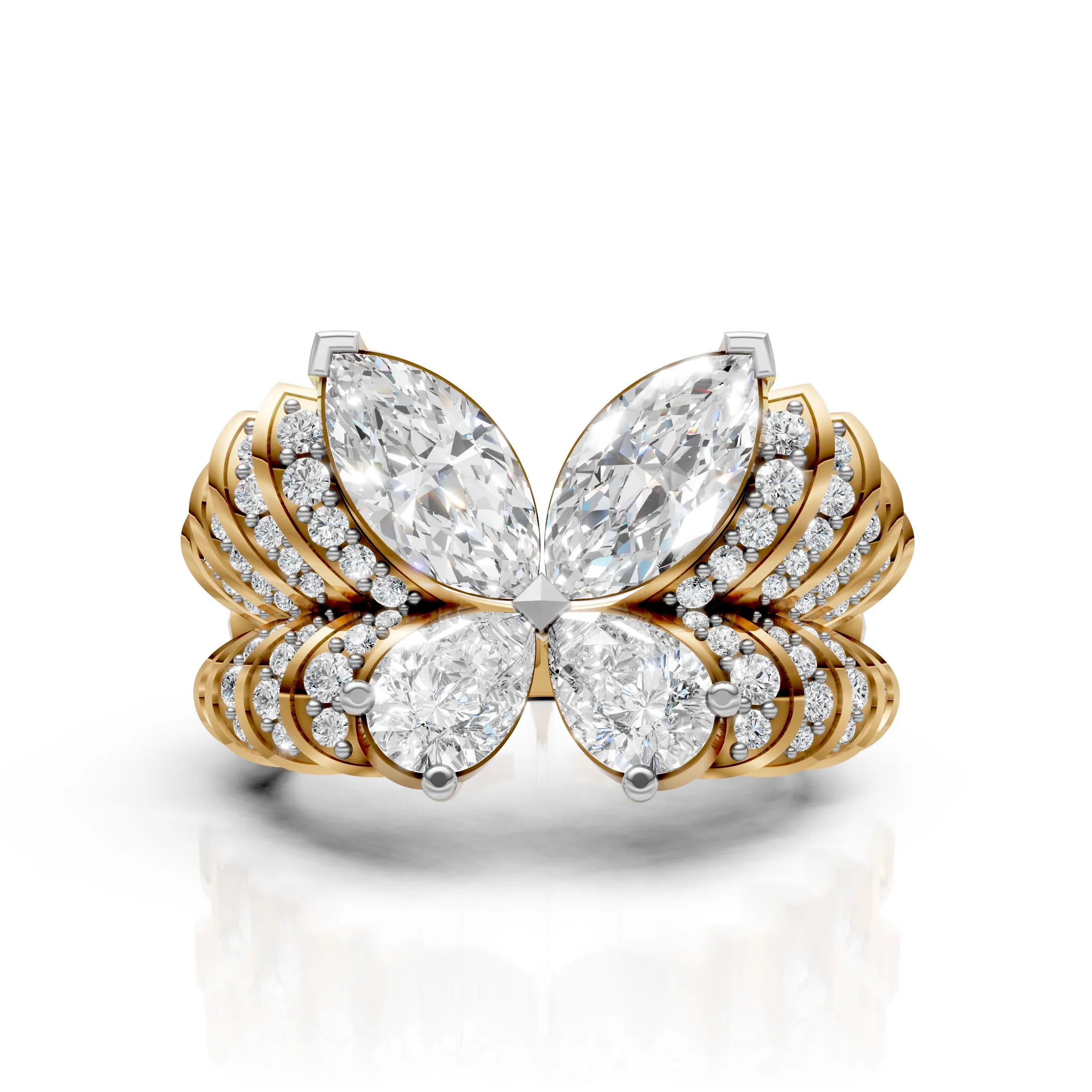 Royal Butterfly Marquise Halo Ring