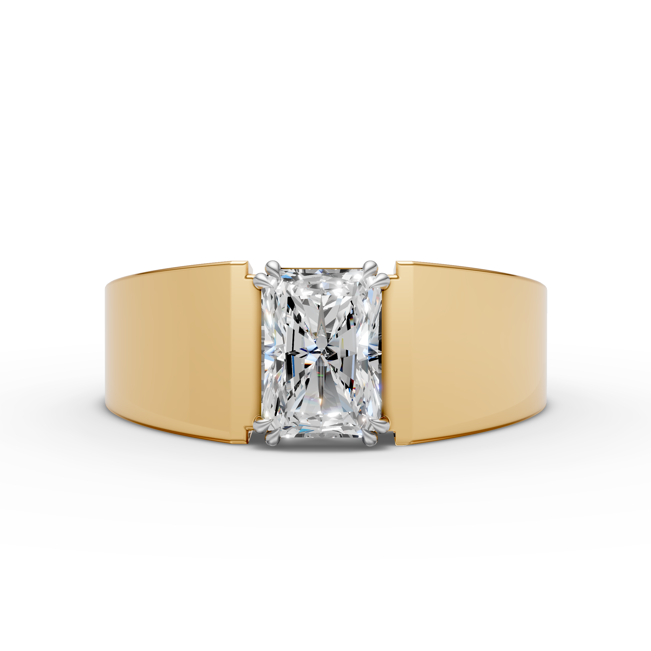 925 Sterling Silver Moissanite Radiant Power Diamond Ring