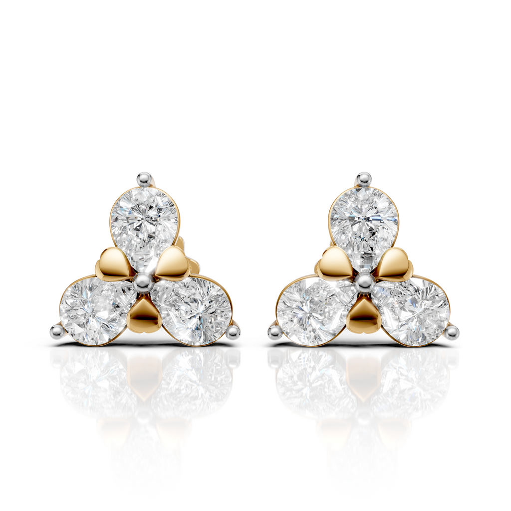 Pear Cut Floral Earrings (1 Pair)