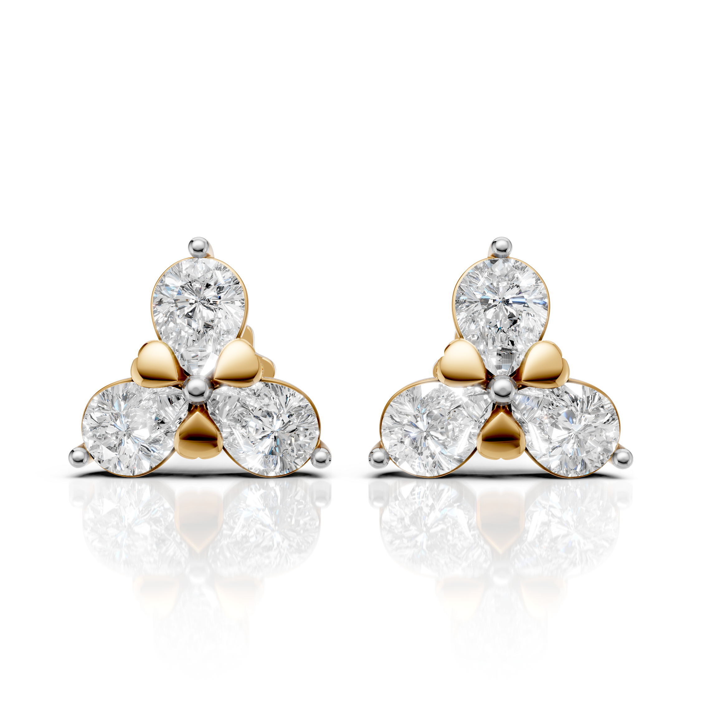 Pear Cut Floral Earrings (1 Pair)