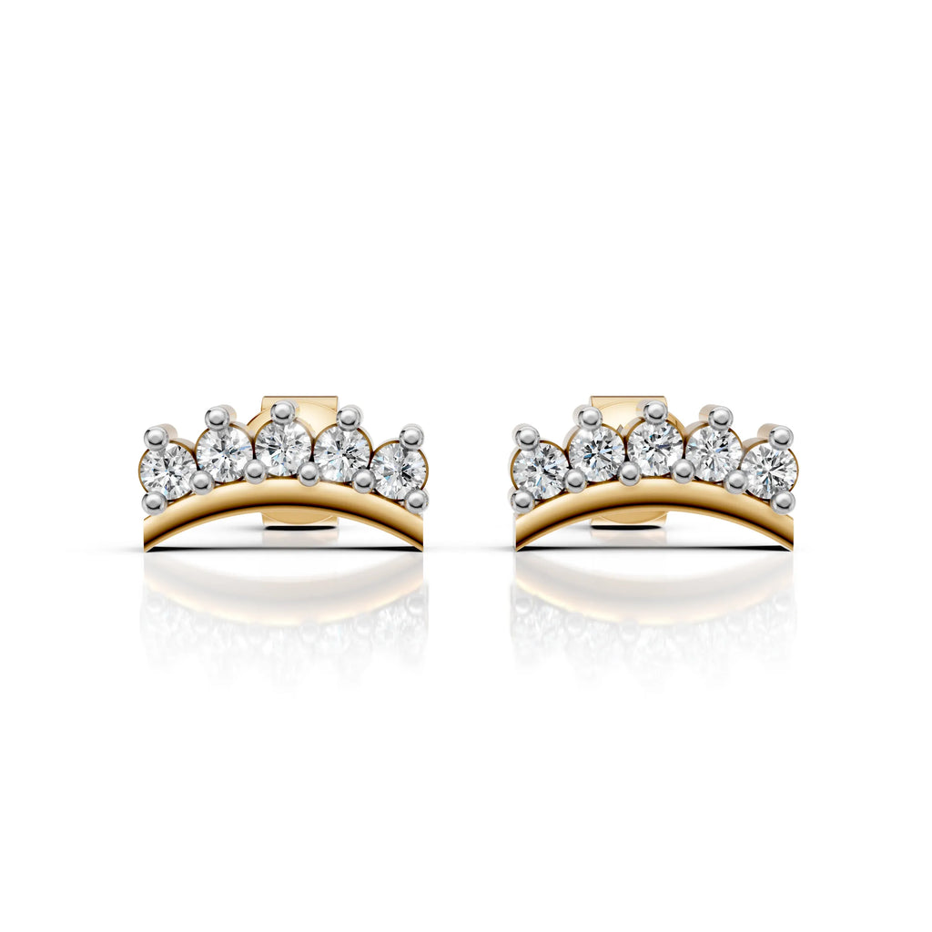 Curved Crown Stud Earrings (1 Pair)