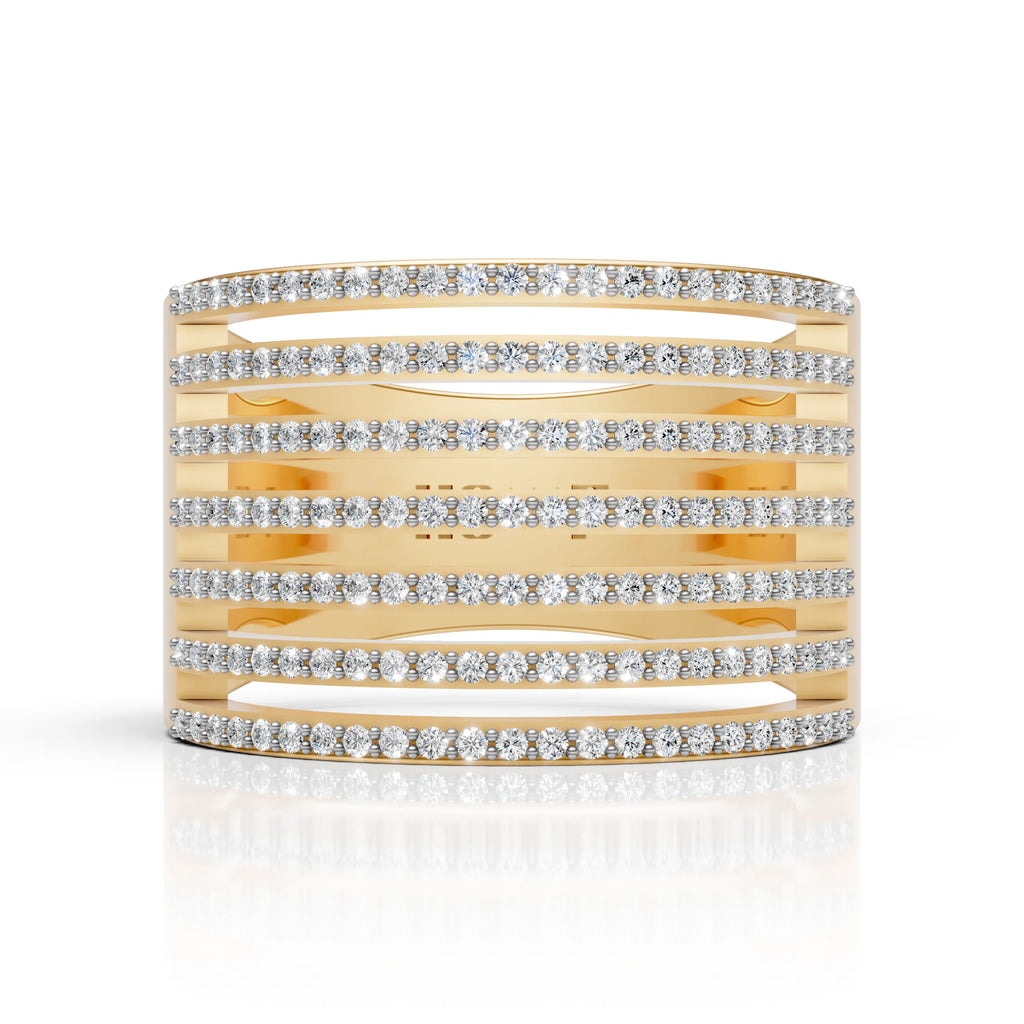 Luxury Multi-Row Diamond Band Ring