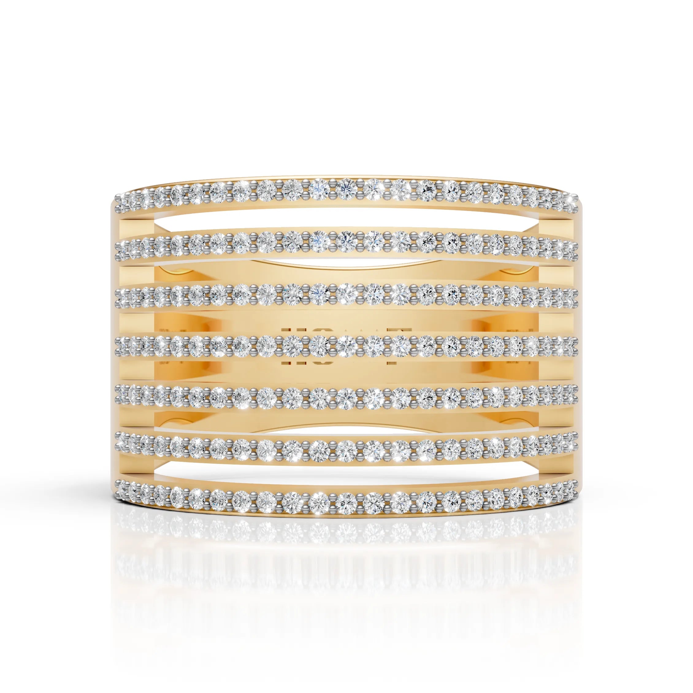 Luxury Multi-Row Diamond Band Ring