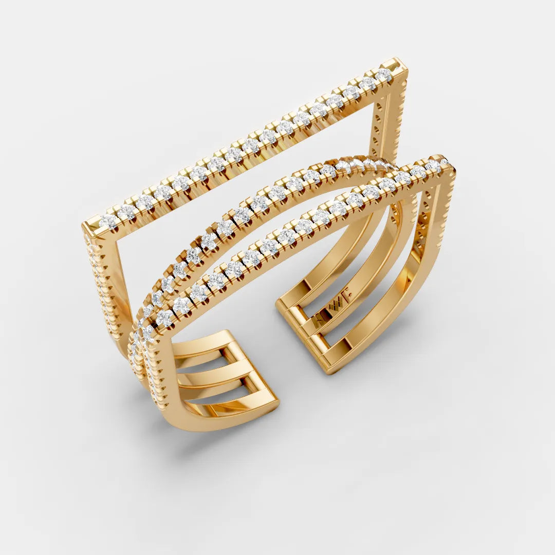 925 Sterling Silver Designer Moissanite Diamond Ring