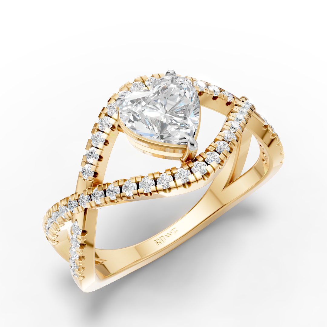 White Heart Diamond Ring