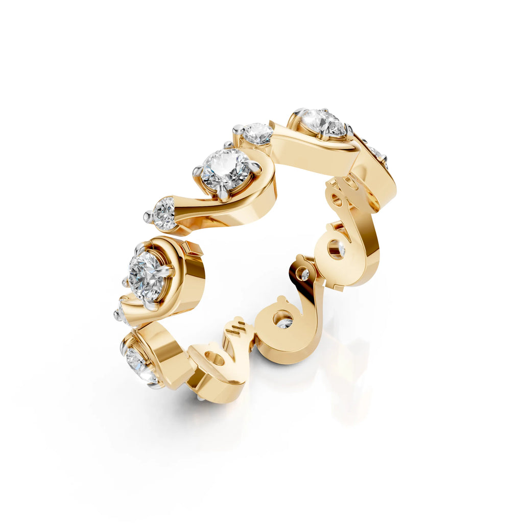 Diamond Swirl Eternity Band Ring