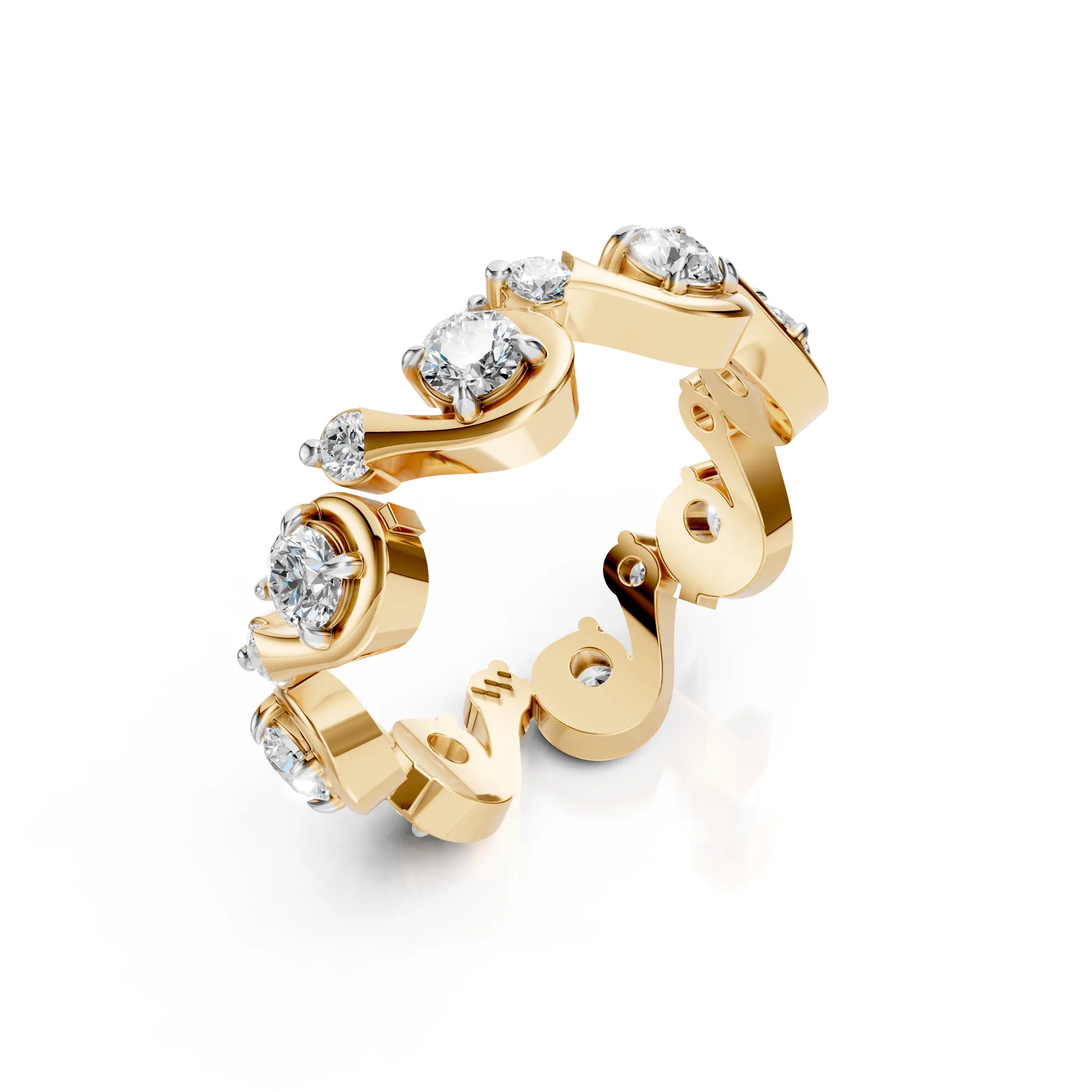 Diamond Swirl Eternity Band Ring