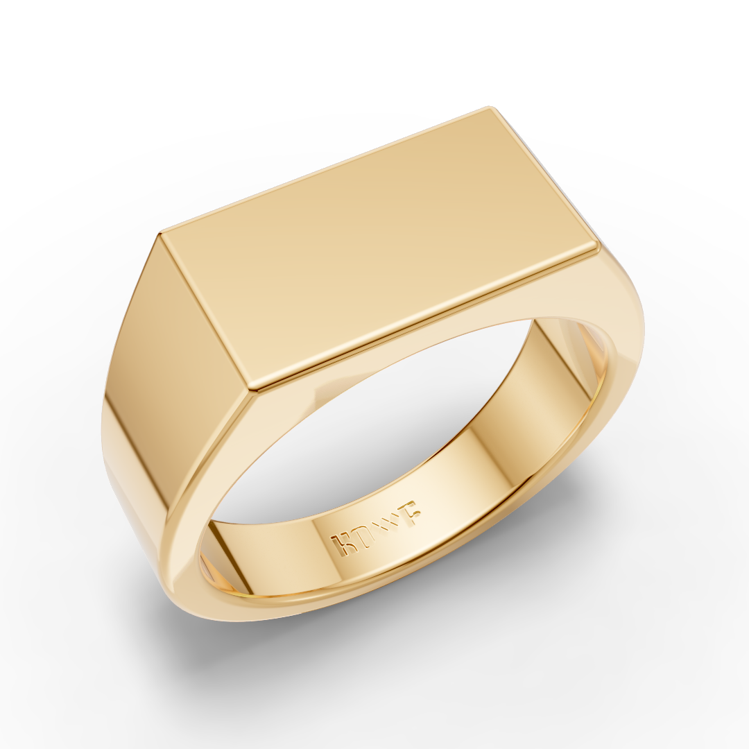 925 Sterling Silver Classic Rectangle Plain Ring