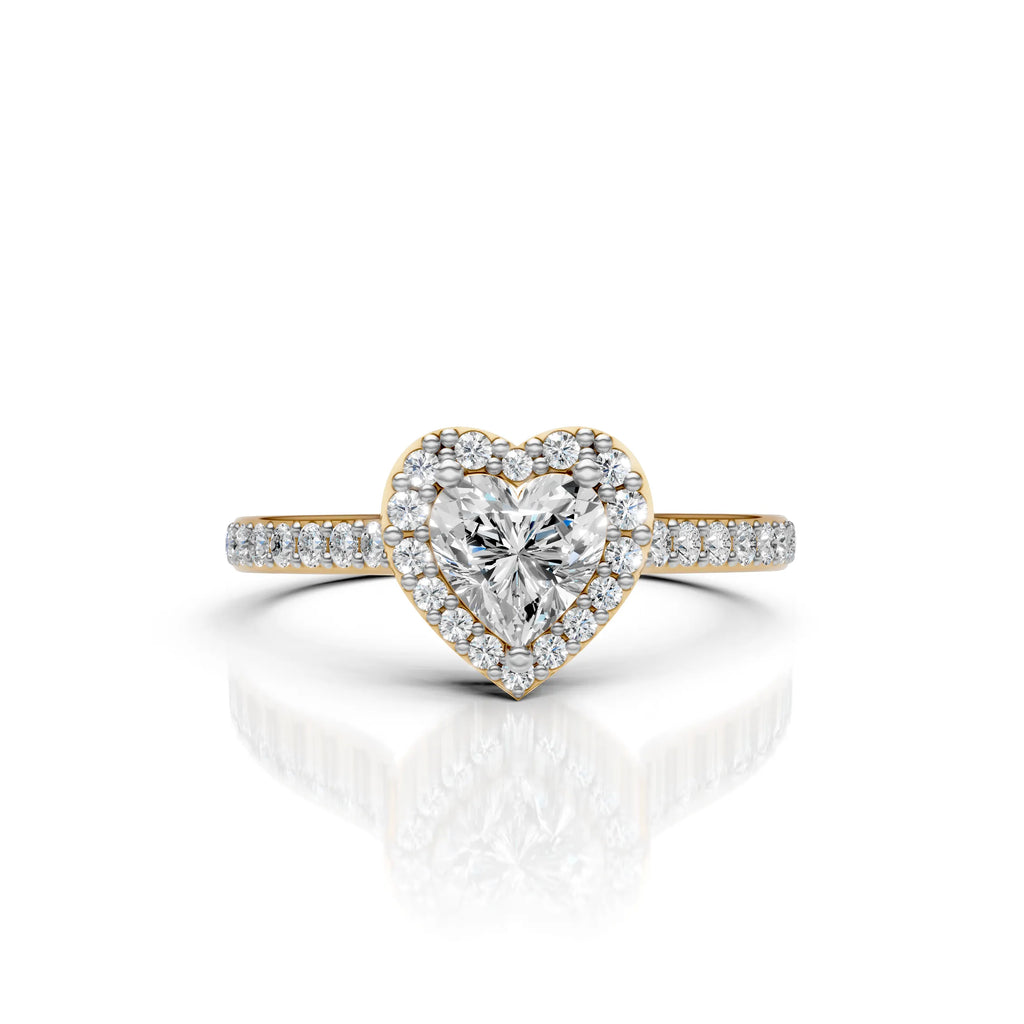 Heart Shape Diamond Halo Ring