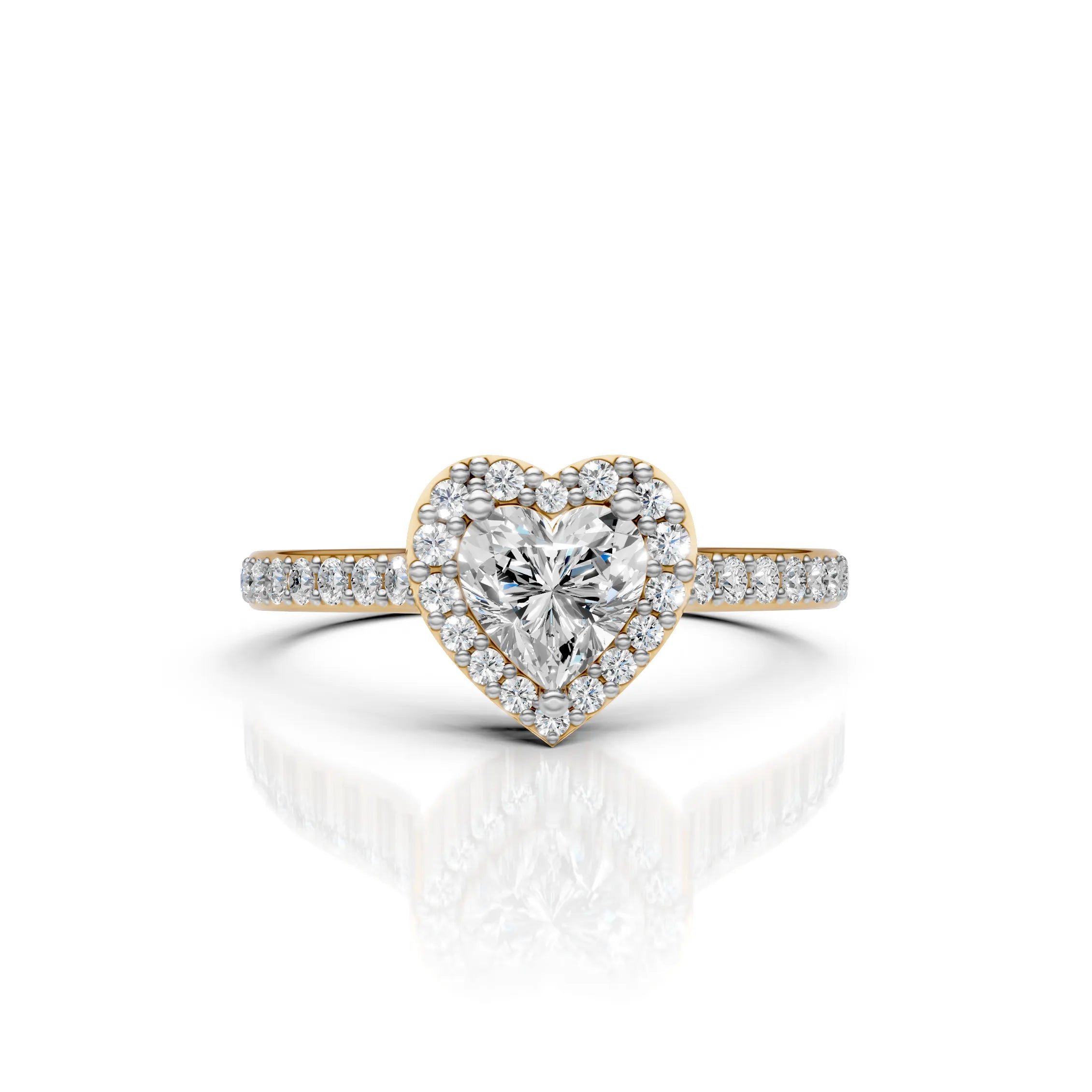 Heart Shape Diamond Halo Ring